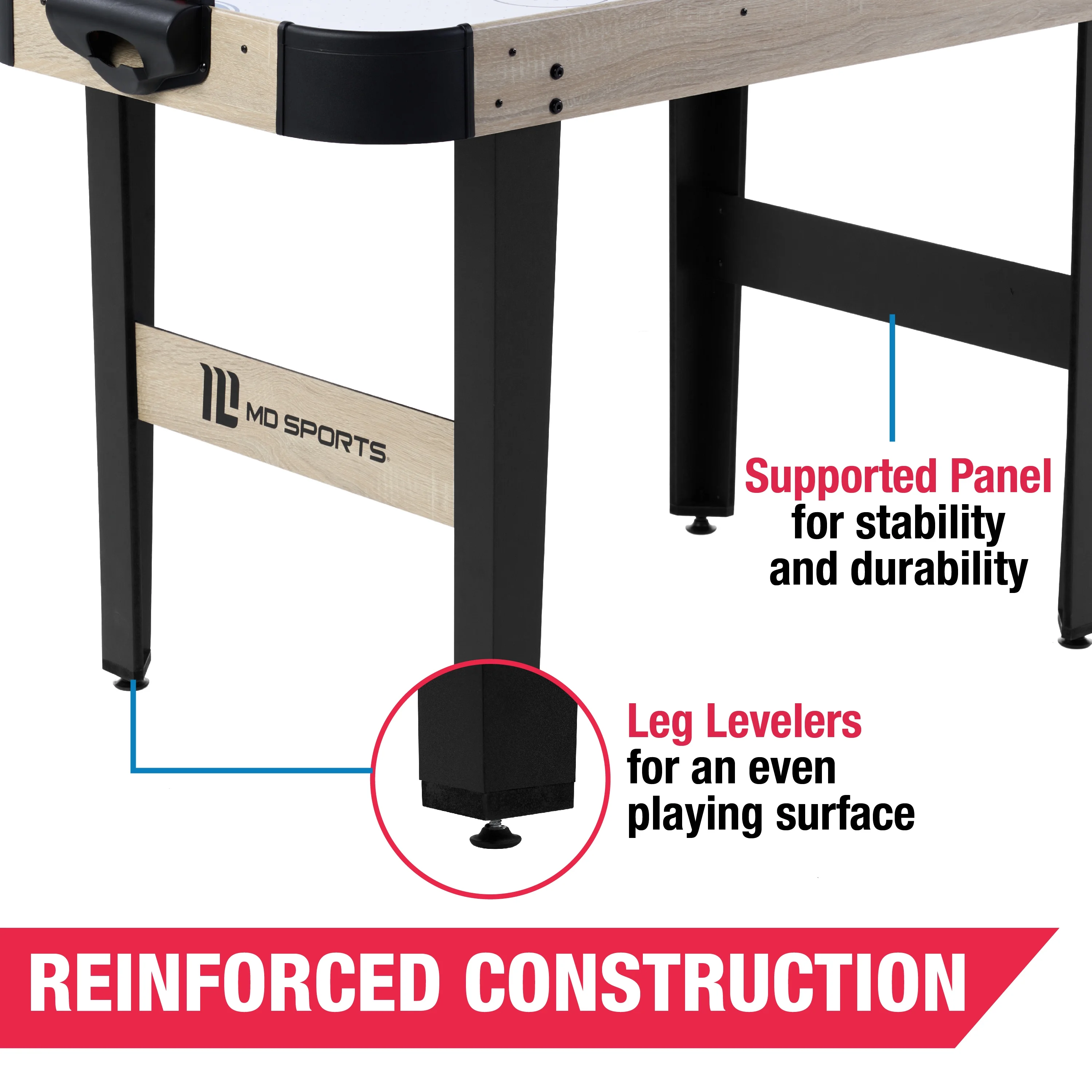48" Air Hockey Table Set with LED Scorer, by MD Sports - Image 6