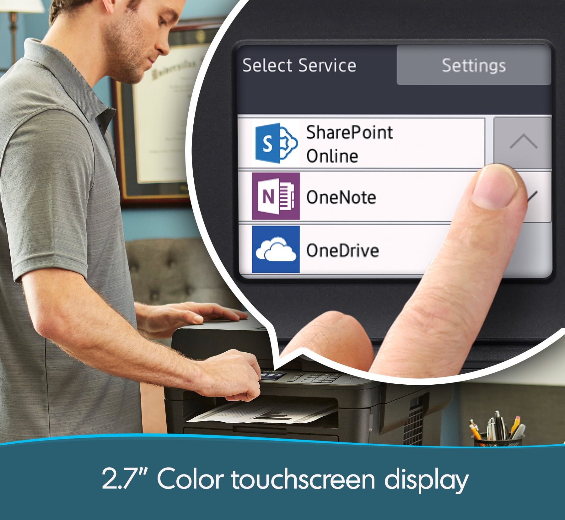 Brother MFCL2750DW Monochrome All-in-One Wireless Laser Printer, Duplex Copy & Scan - Image 3