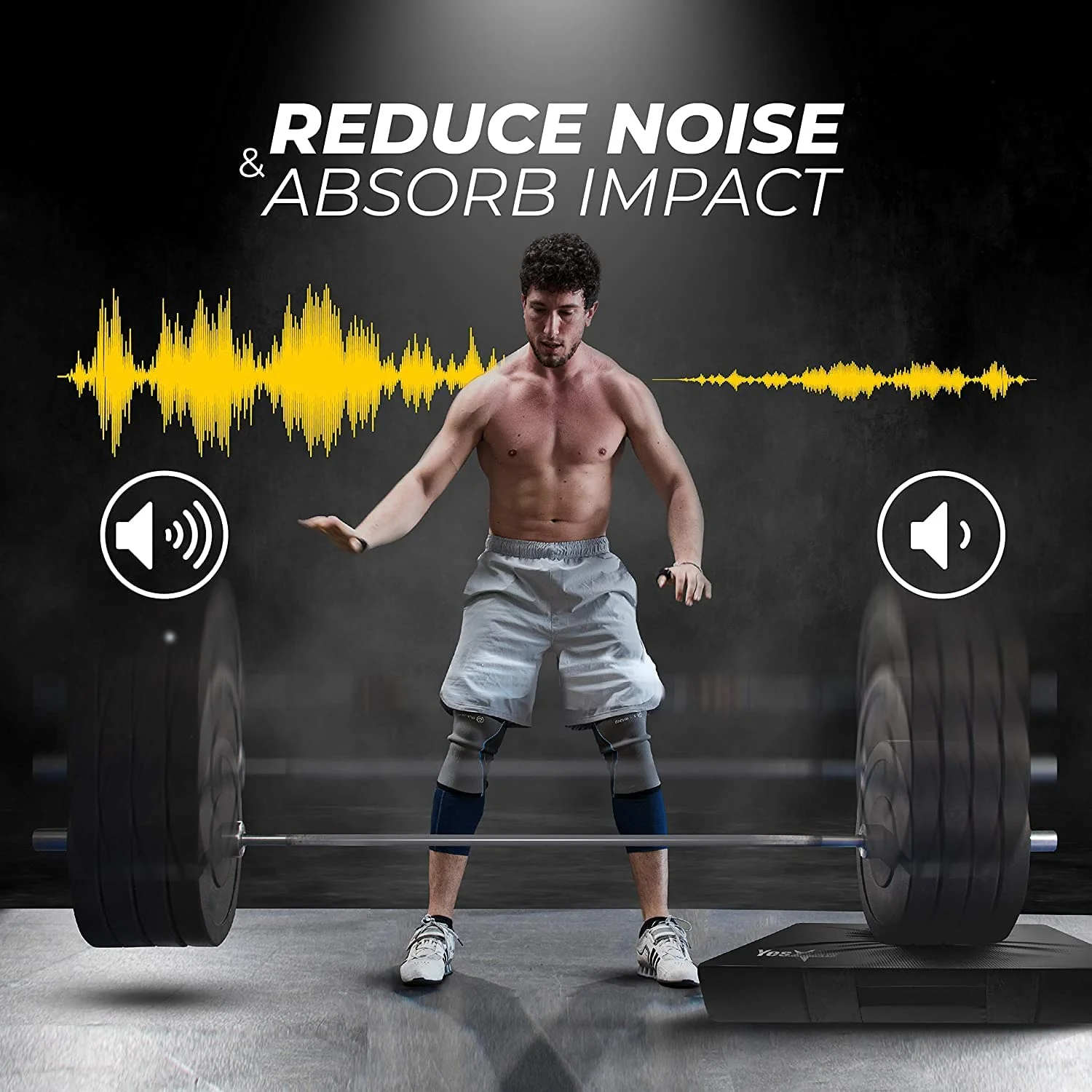 Yes4All 6 Inches Silencer Drop Pads/Weightlifting Drop Pads - Black - Image 3