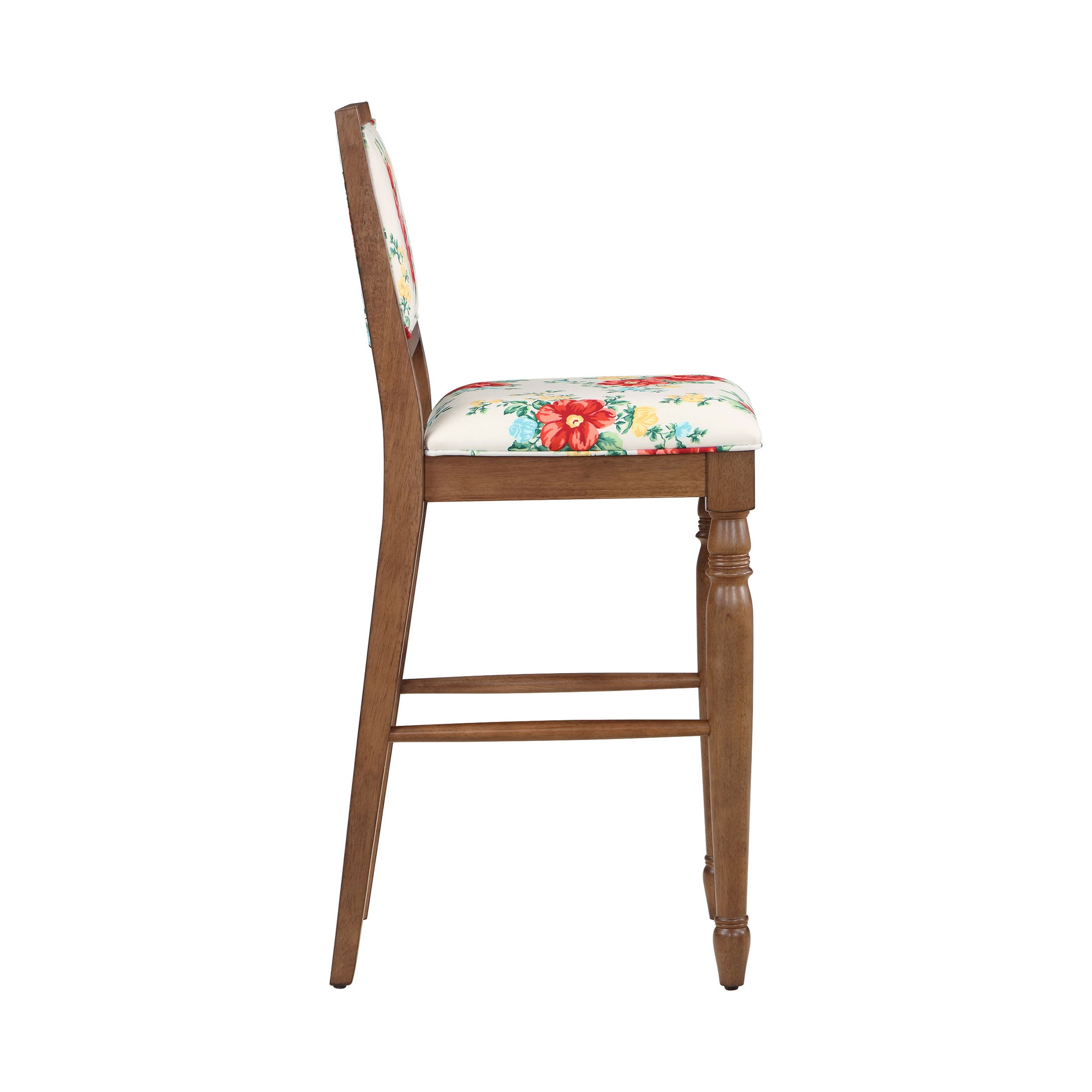 The Pioneer Woman Vintage Floral Bar Stools Made With Solid Wood Frame, Set of 2 - Image 9