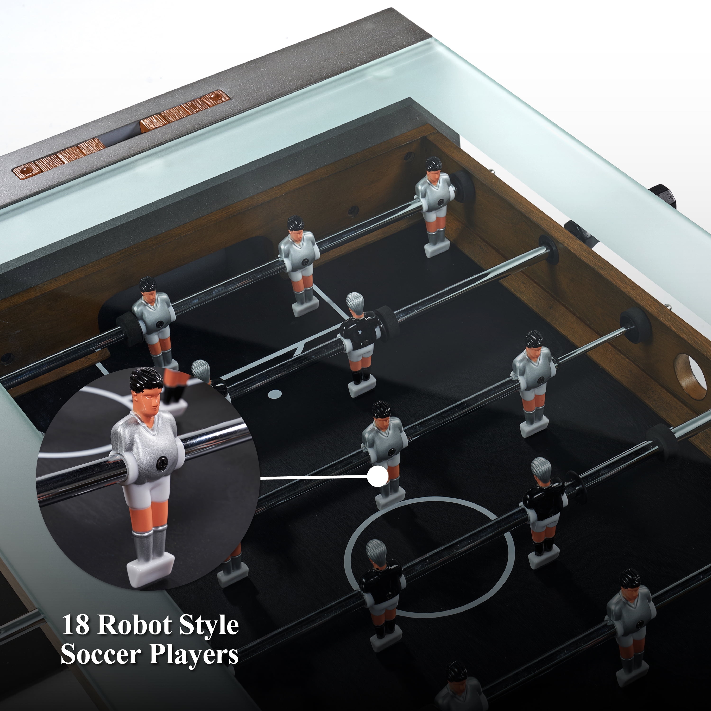 40" Urban Foosball Coffee Table with Tempered Glass, Soccer, Accessories Included by Barrington Billiards - Image 7