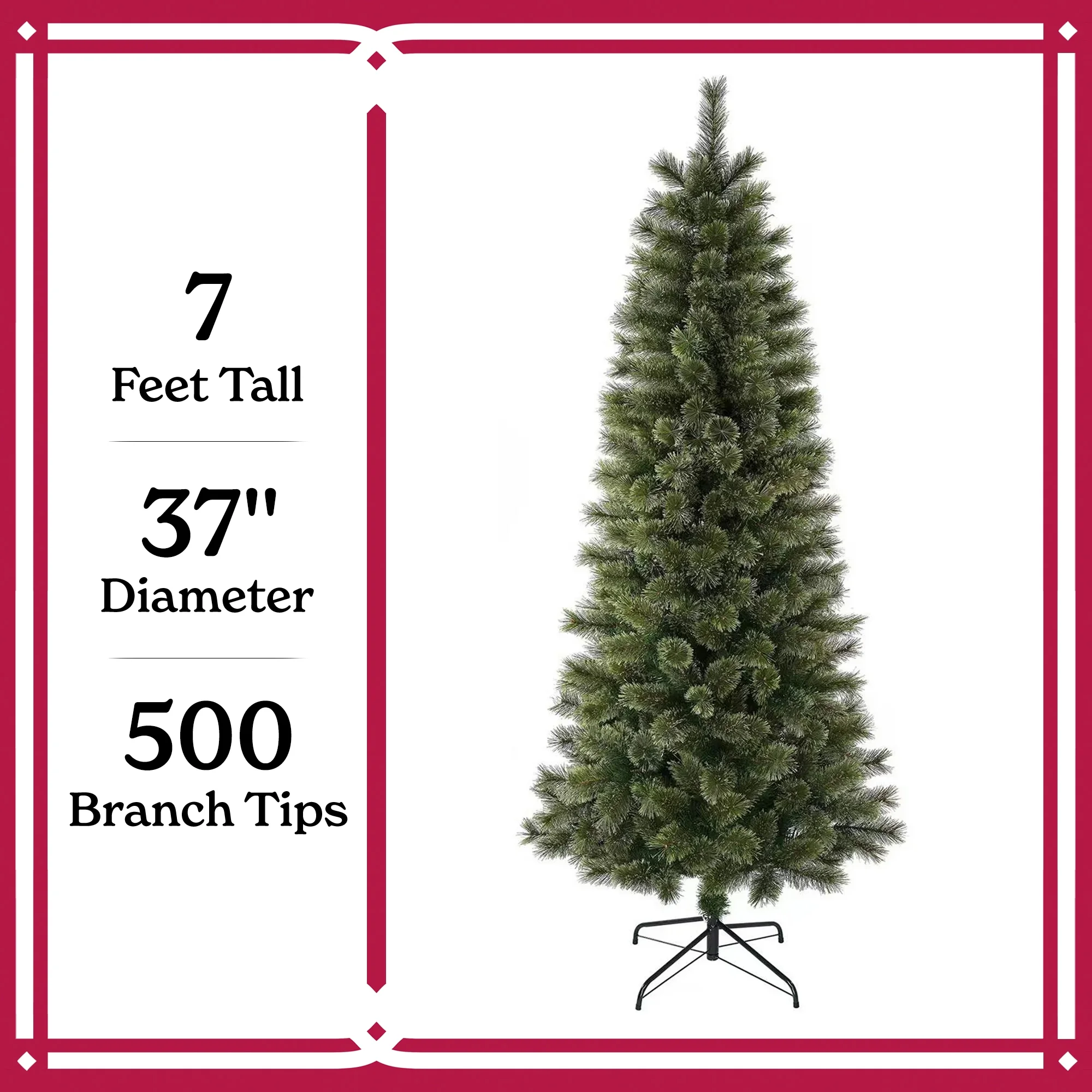 7' Unlit Artificial Brighton Cashmere Christmas Tree with Tree Stand, by Holiday Time - Image 6