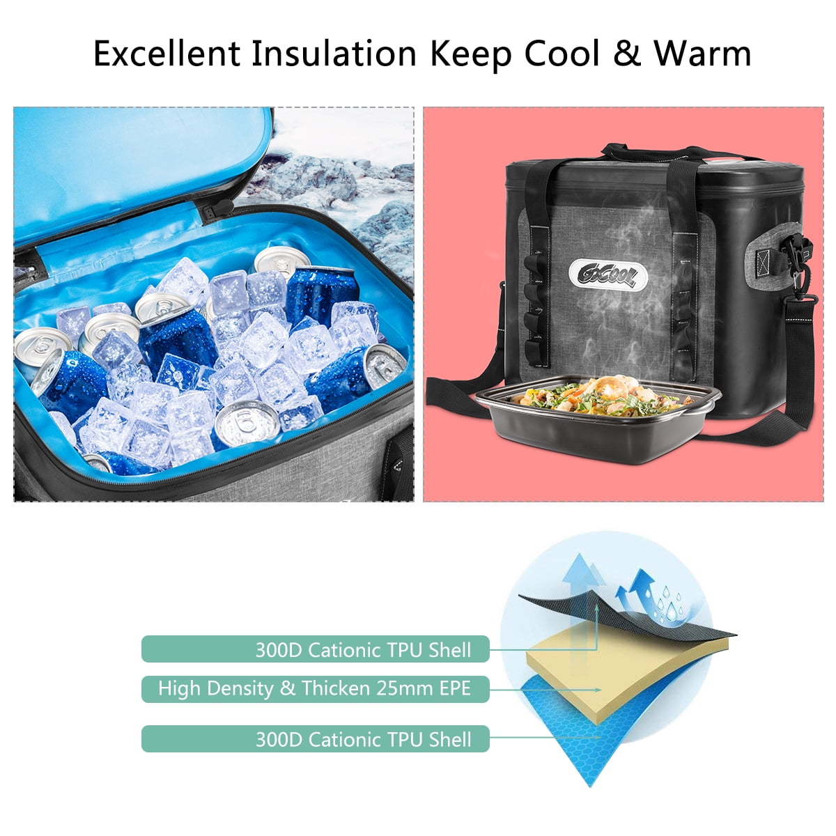 36 Cans Large Soft Pack Cooler Bag Insulated Water-Resistant For Picnic Camping - Image 6