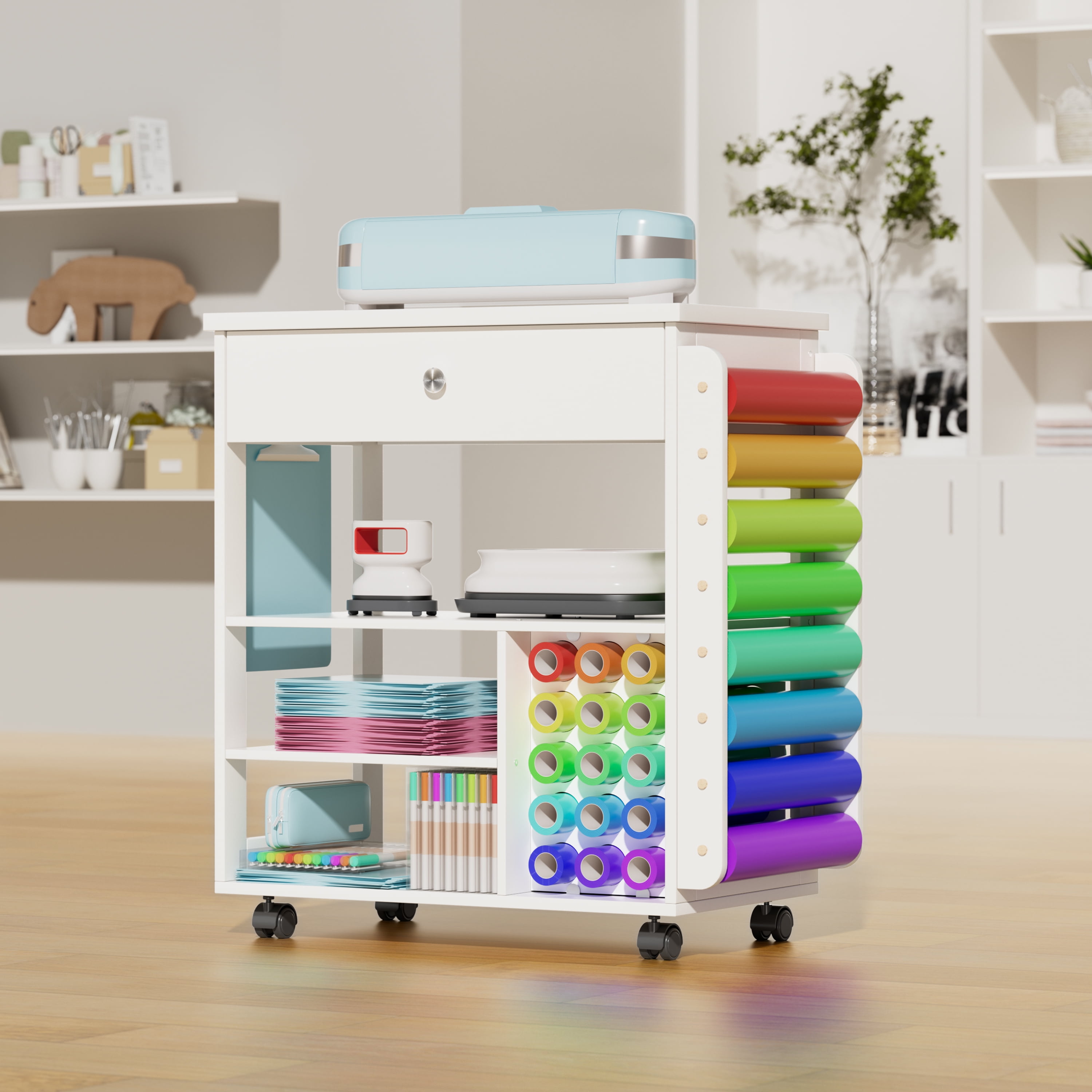 Crafit Craft Cart Table Cricut Machine Table Sewing Table for Adult Craft Room Home - Image 6