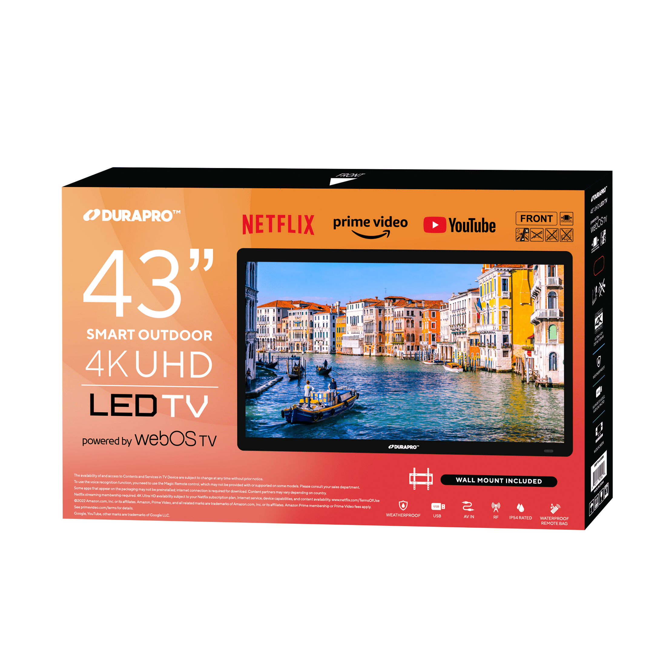 DuraPro 4K UHD LED 43 Inch Outdoor Smart TV For Partial Sun - Image 6