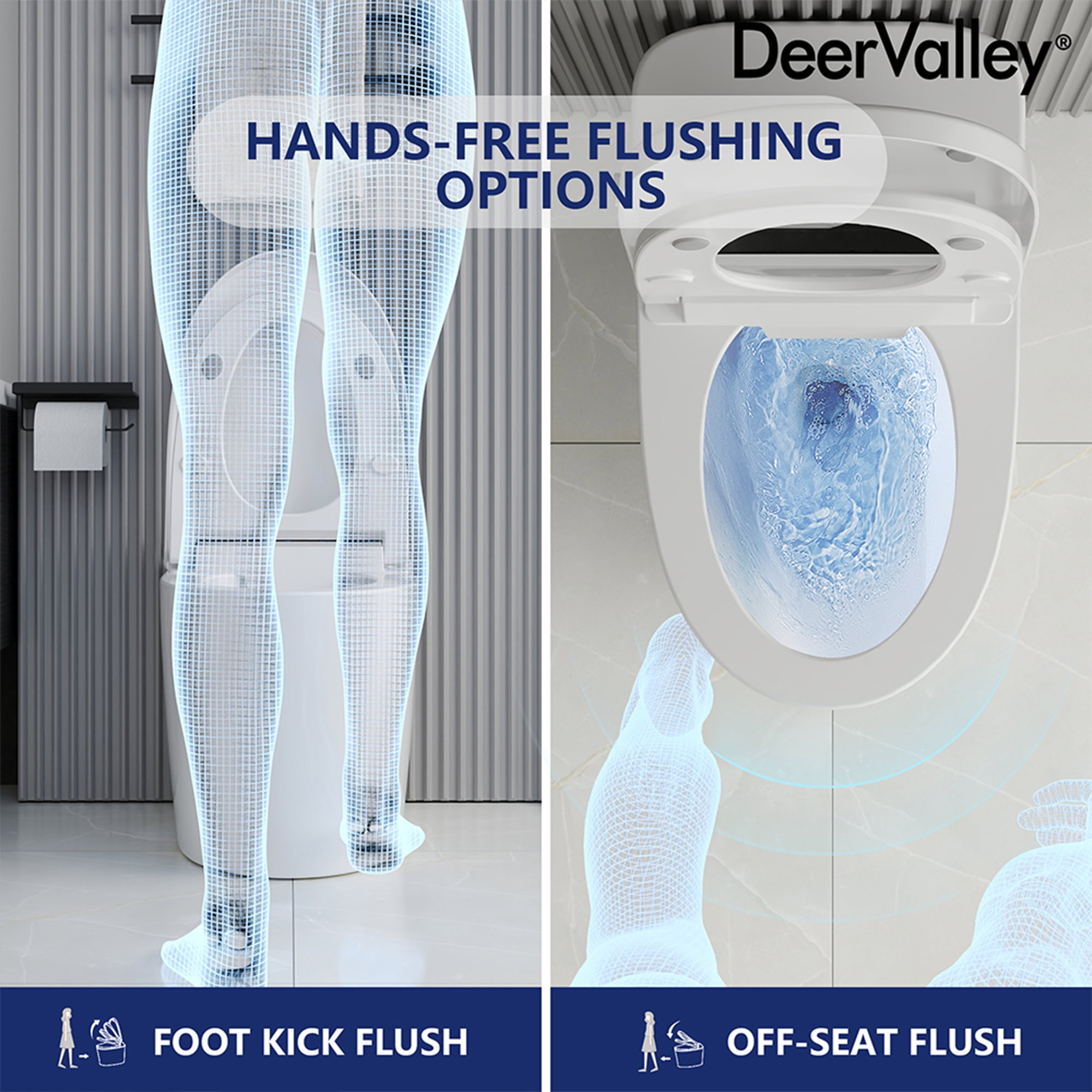 1-Piece 1.28 GPF Single Flush Elongated Toilet in White with Electric Heated Seat, Auto Flush, Night Light - Image 4