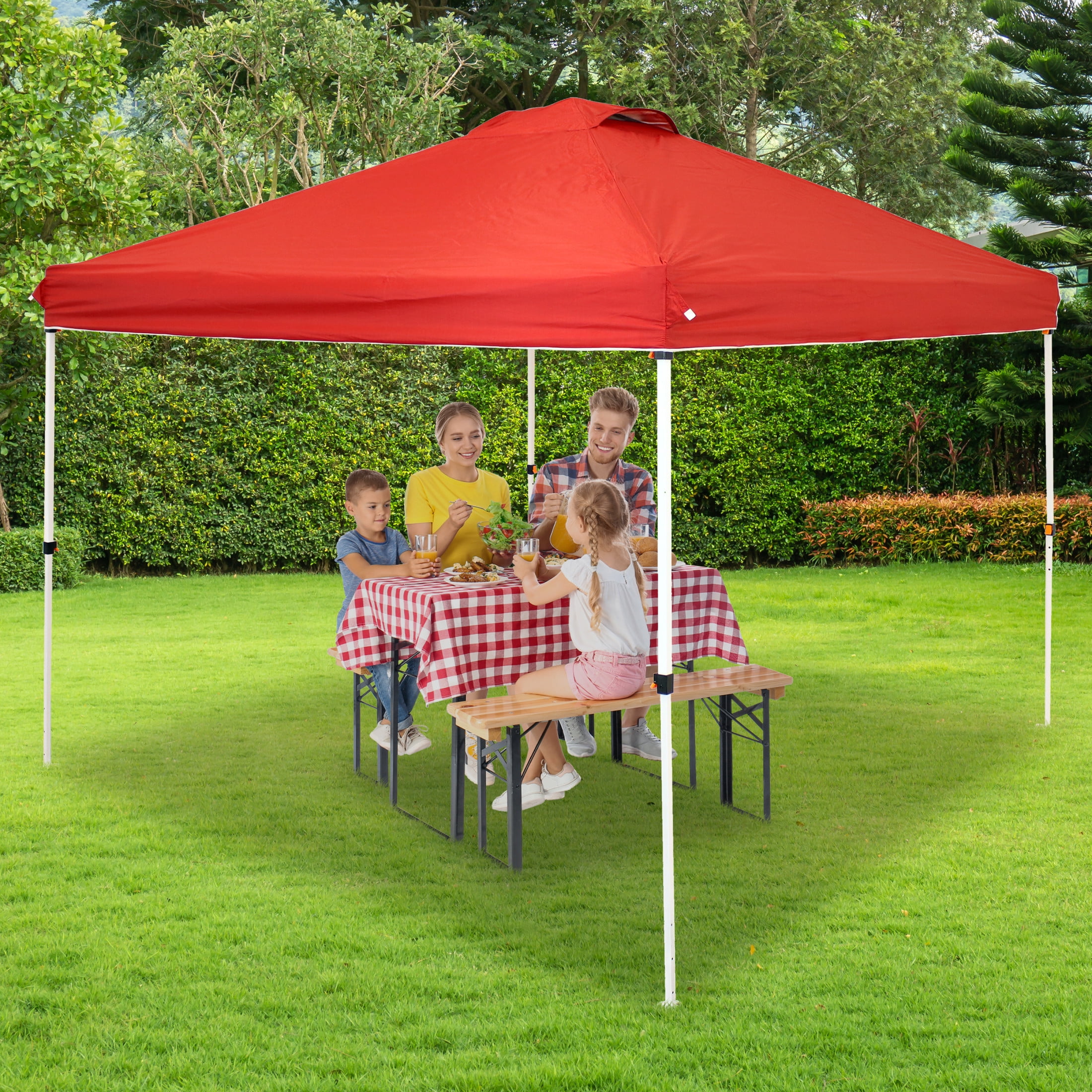 Sunnydaze 12' x 12' Red Solid Premium Pop-Up Canopy Shade with Vent - Image 9