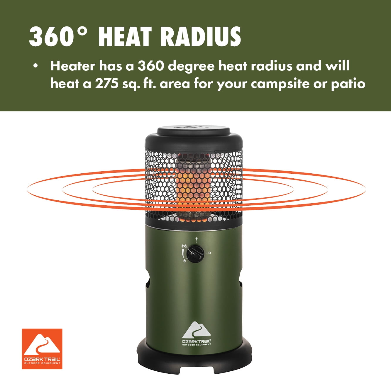 Ozark Trail 360° Propane Portable Indoor/Outdoor Heater, Green - Image 6
