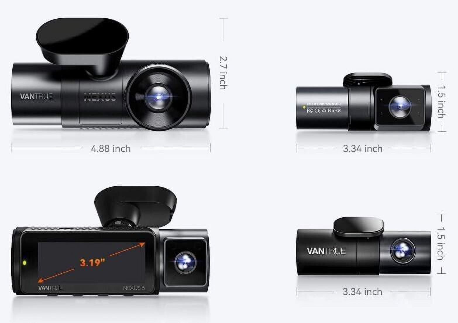 Vantrue N5 4 Channel Dashcam | GPS | WiFi | Voice Control | 512GB Support (Memory Card Not Included) - Image 5