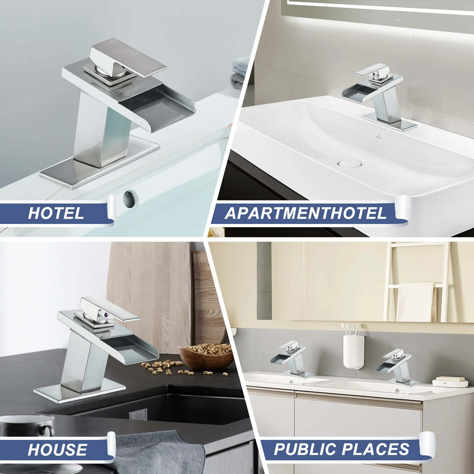 Zovajonia LED Waterfall Bathroom Faucet Brushed Nickel Single Handle Basin Sink Mixer Tap - Image 11