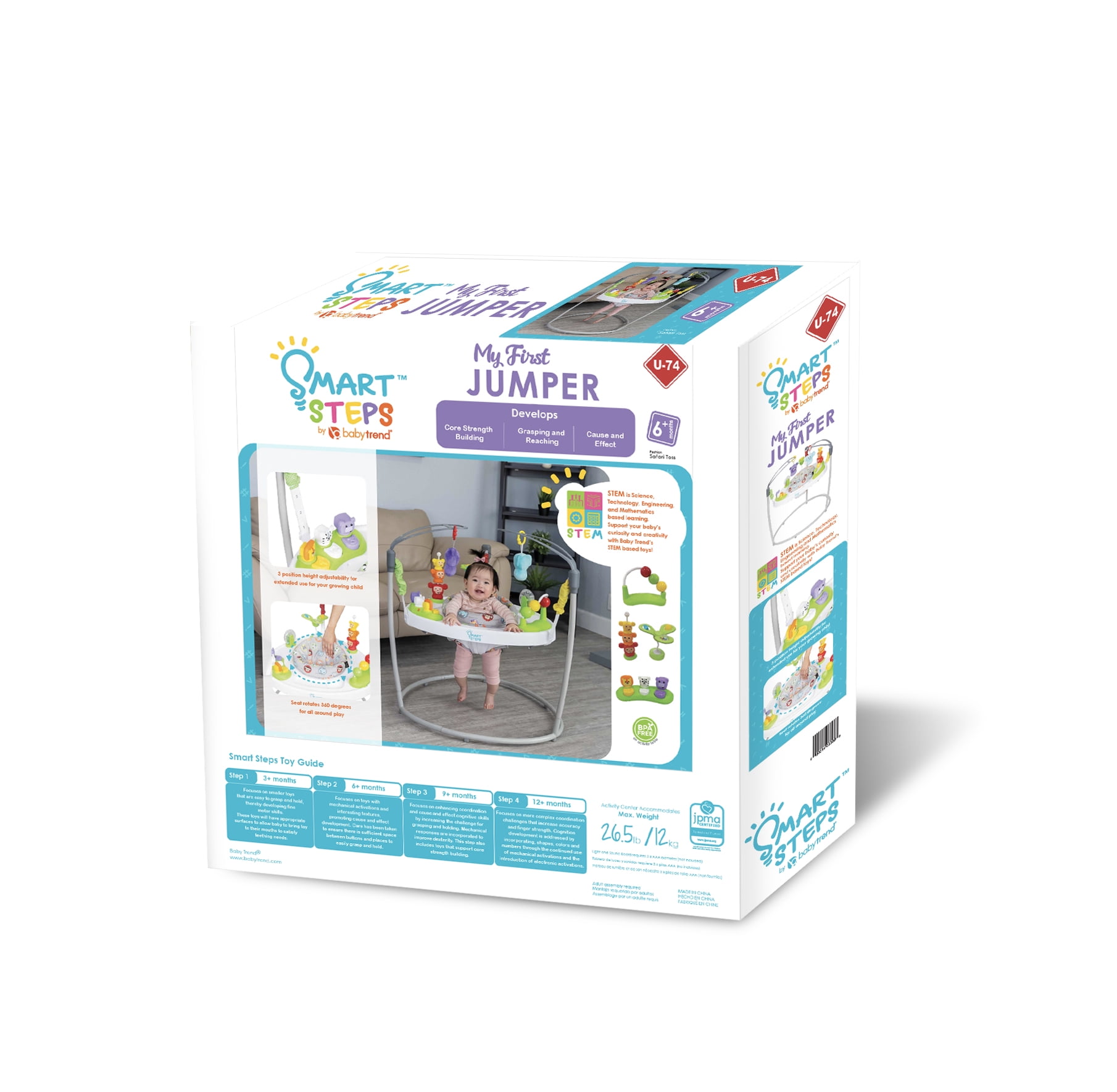 Baby Trend Smart Steps My First Jumper with 360-Degree Spinning Seat and STEM Toys - Image 11