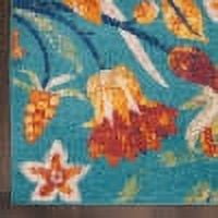 Nourison Allur Floral Turquoise Multicolor 5'3" x 7'3" Area Rug, (5x7) - Image 2