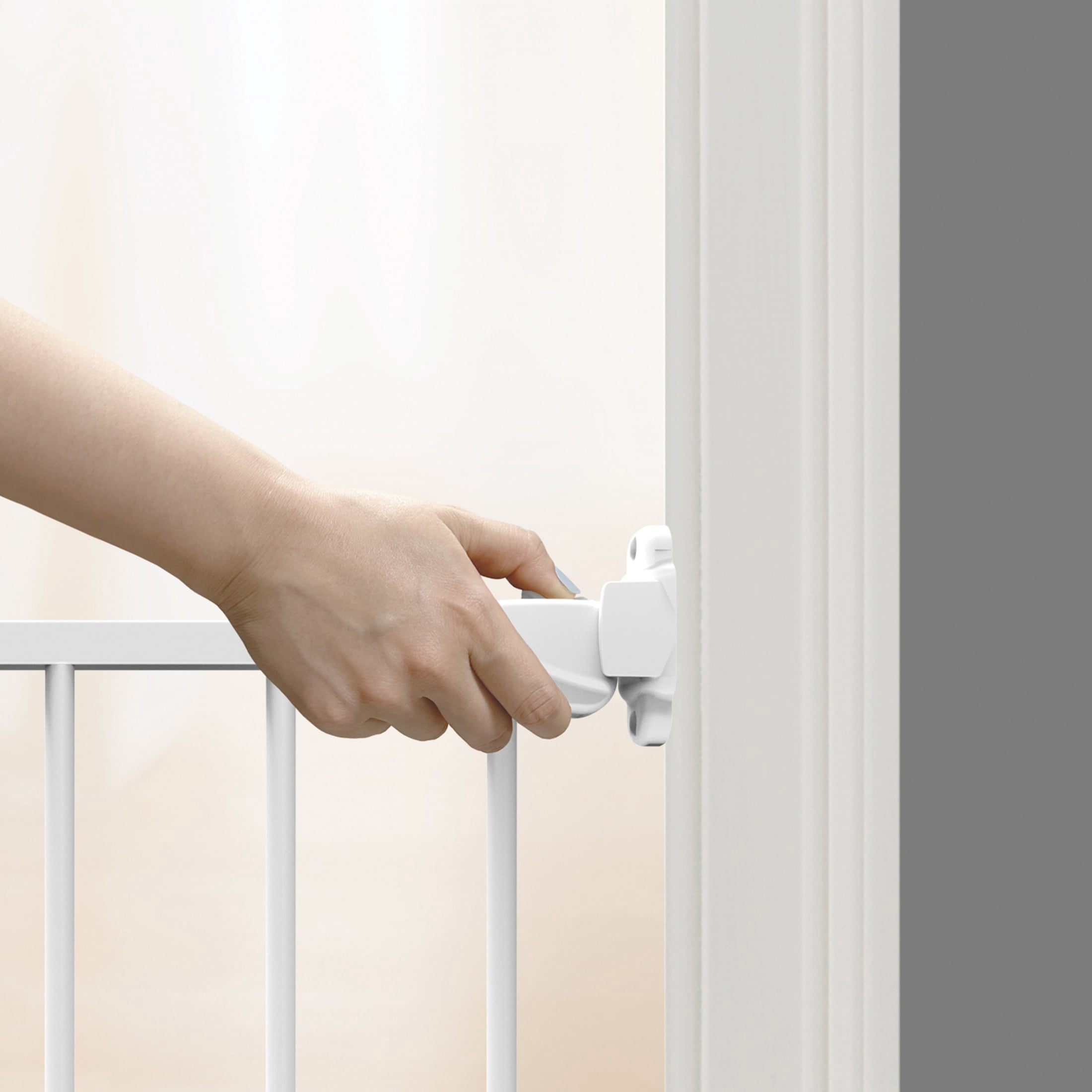 Ingenuity The Stairway 42W Series Safety Pet and Baby Gate, White Metal Finish, Openings from 28"-42" Wide, Ages 6-24 Months - Image 14