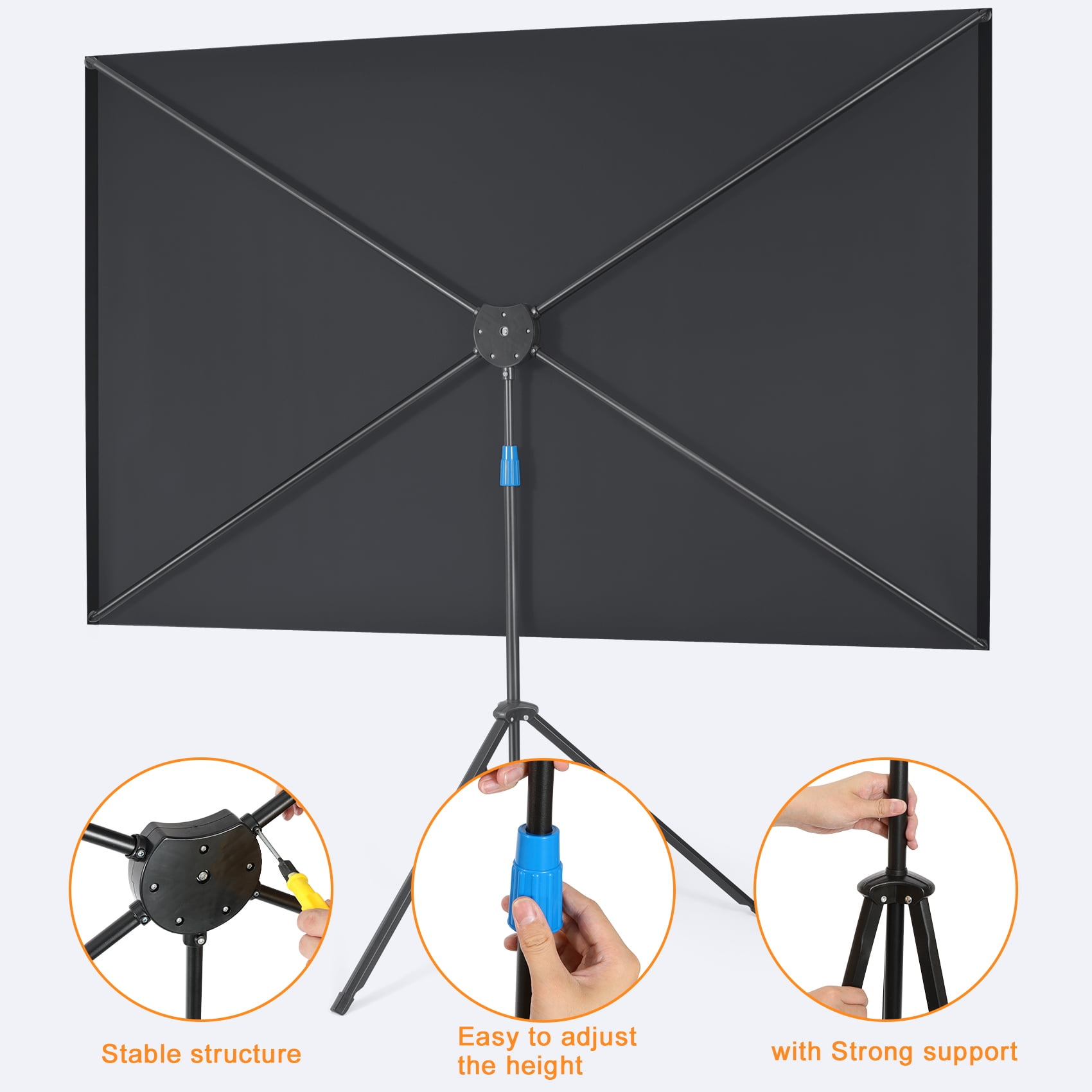 Visulapex Outdoor Projector Screen with Stand 80 inch, Portable Projector Screens for Outside Theater Home Backyard Movies - Image 3