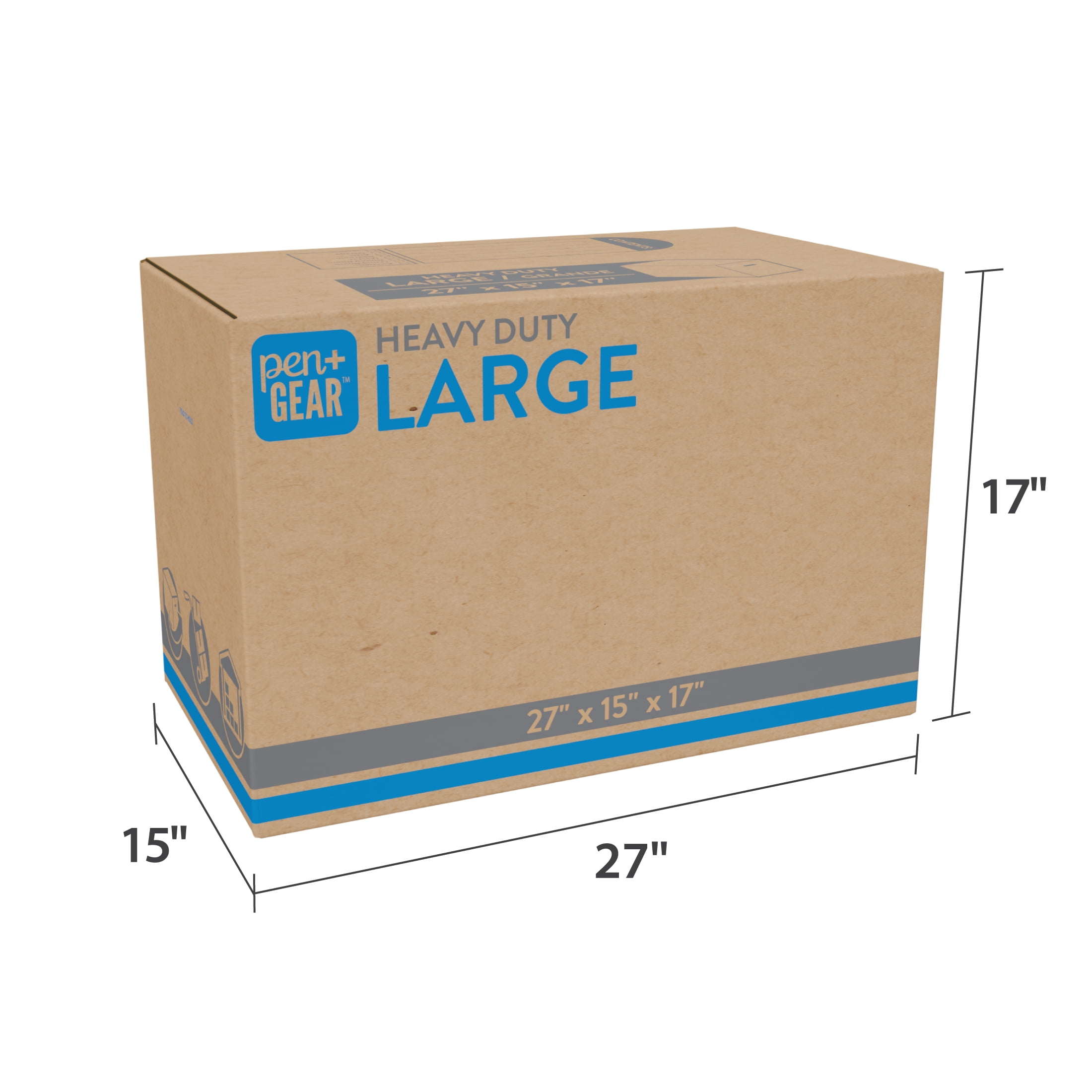 Pen+Gear Large Heavy Duty Recycled Moving Boxes, 27in.L x 15in.W x 17in.H, Kraft, 15 Count - Image 3