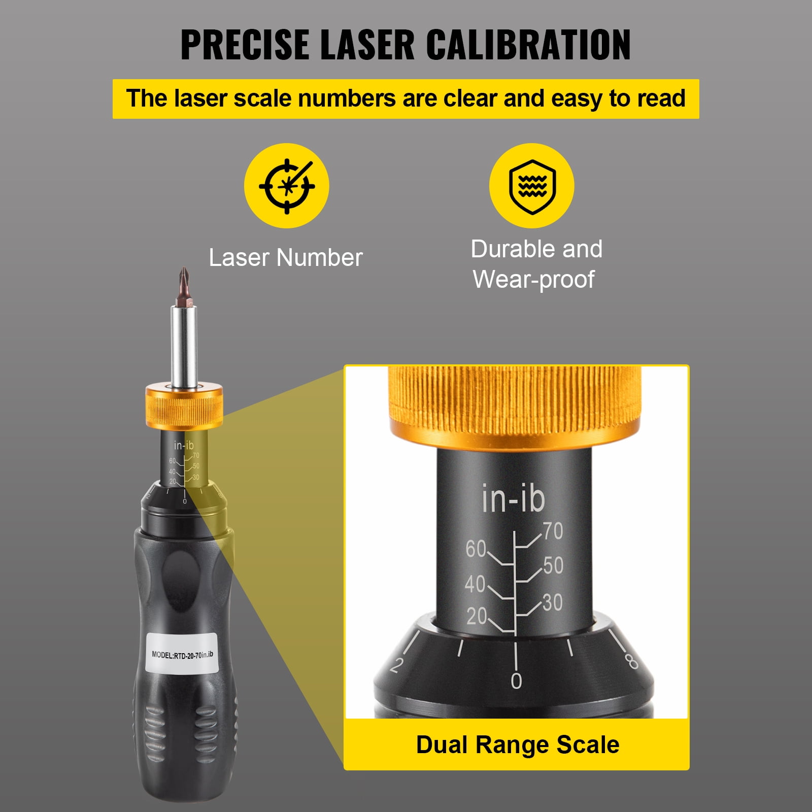 VEVOR Optics Torque Wrench Mounting Kit Handheld Torque Limiting Screwdriver 20-70 in-lbs-2in-lbs - Image 7
