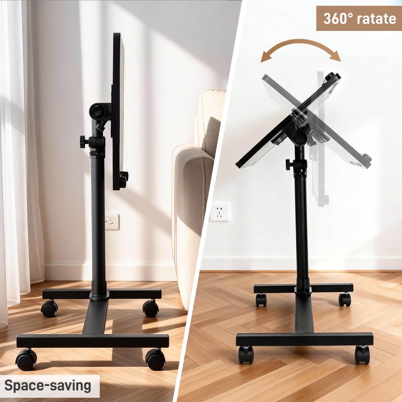 Ktaxon Laptop Desk Angle Height Adjustable Rolling Notebook Sofa Bed Tray Table Stand - Image 6