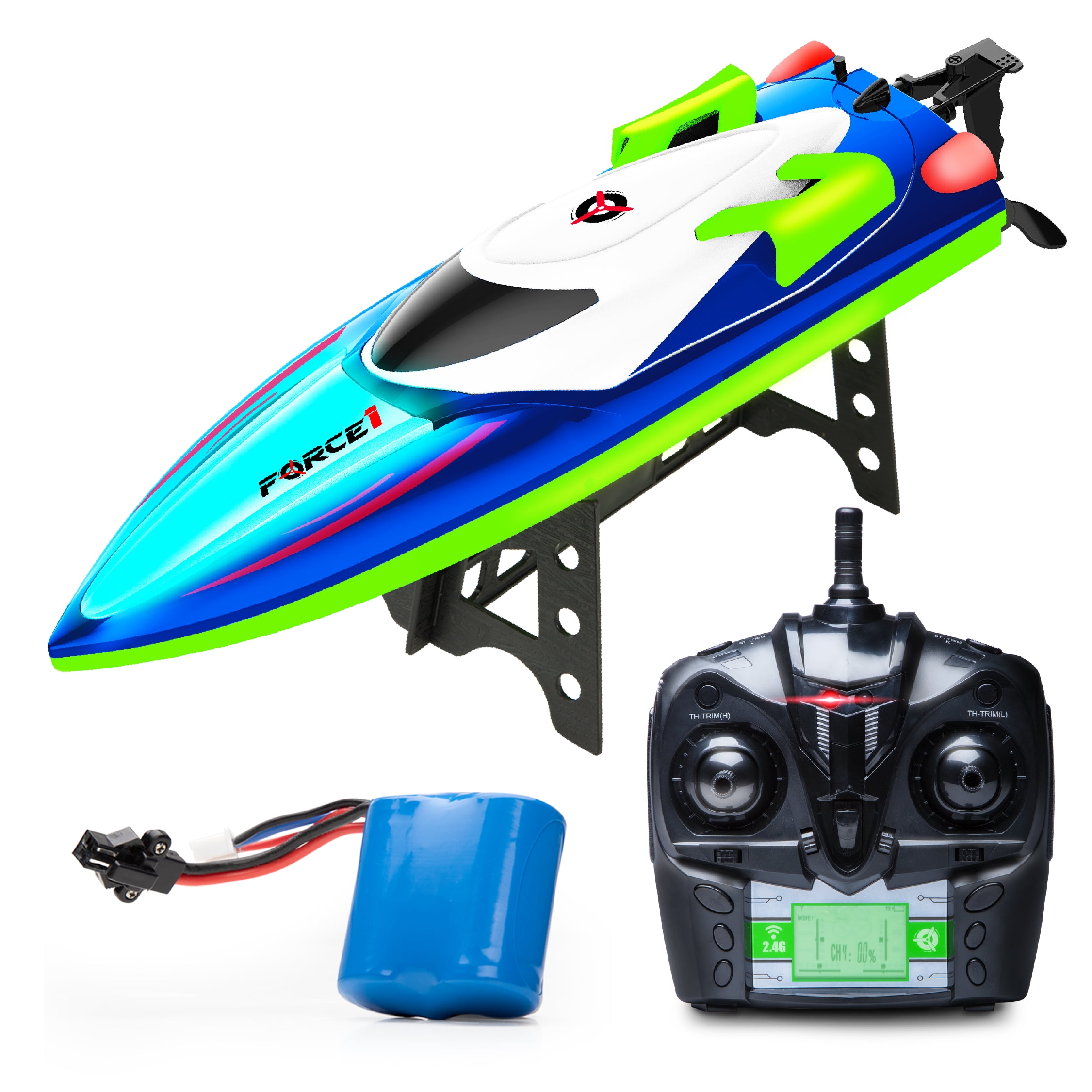 Force1 Velocity X LED Fresh Water Boat - Remote Control Boat for Freshwater Lakes and Ponds - Image 7