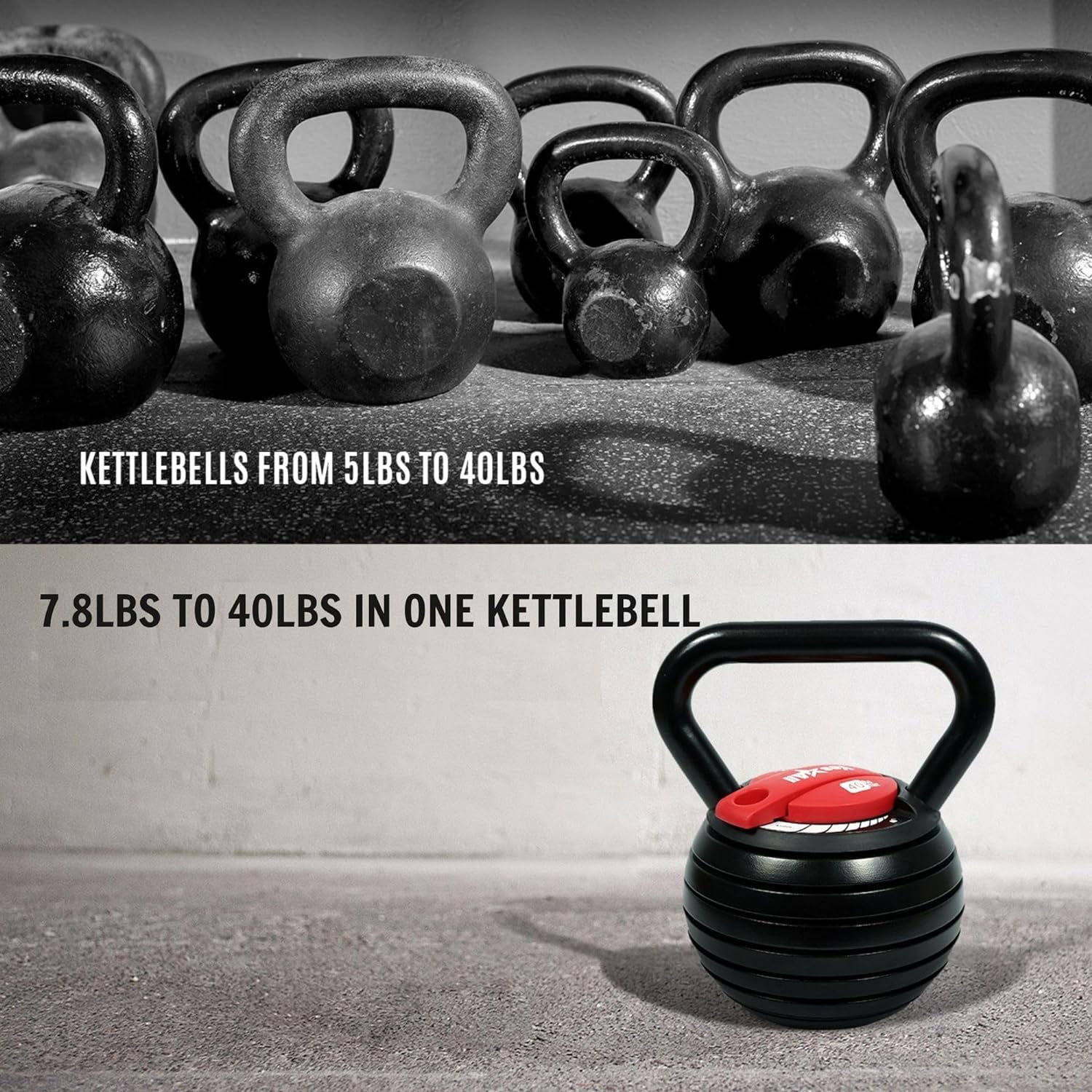 Yes4All 10-40lb Adjustable Kettlebell Weights, Red Color - Image 4