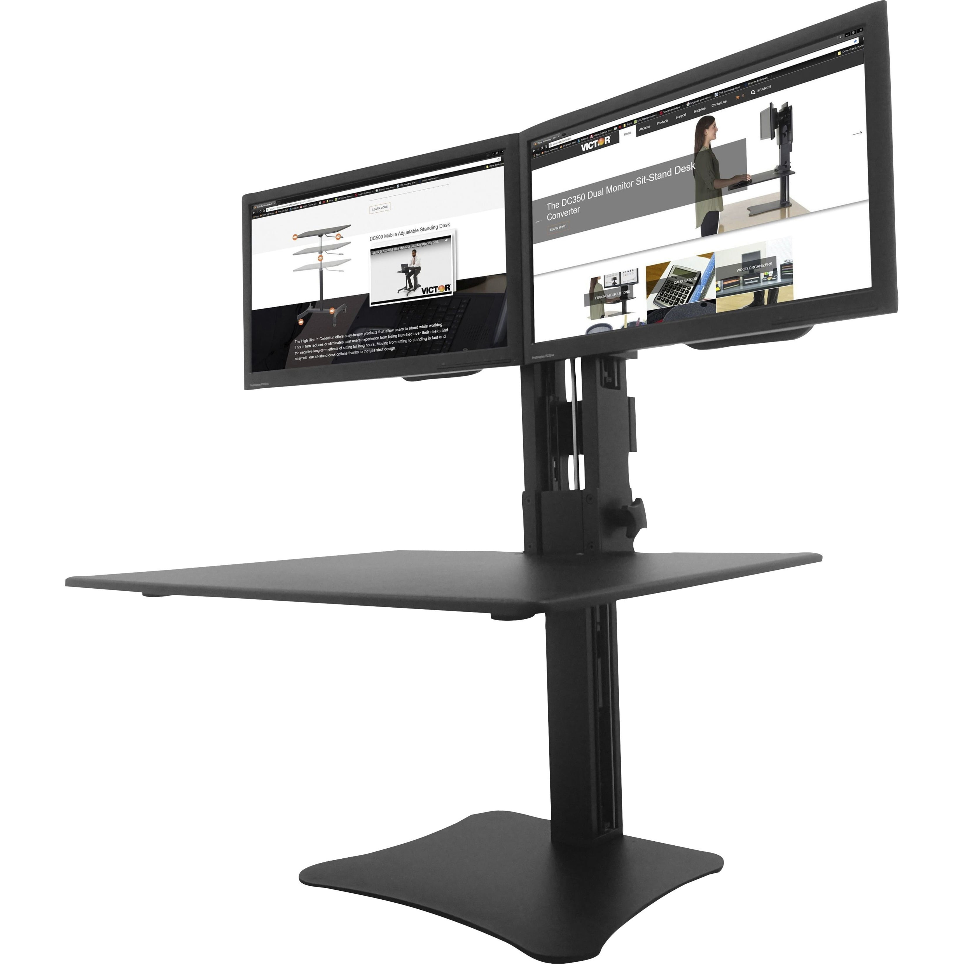 Victor Technology DC350 High Rise™ Collection Dual Monitor Sit-Stand Desk Converter 28 x 23 x 15.5 Blk - Image 9