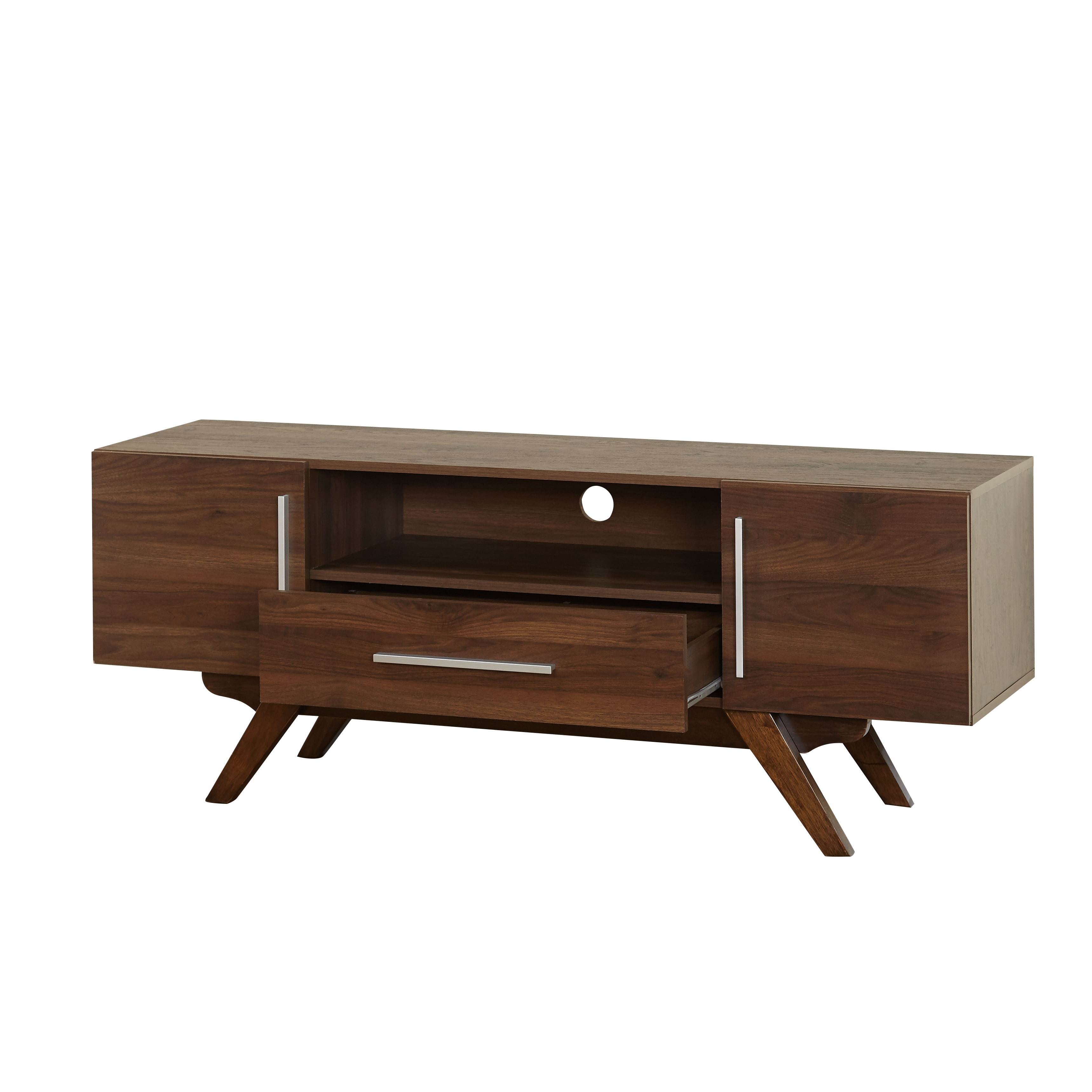 TMS Lambert Mid-Century TV Stand, Up to 64 inch TV's, Walnut - Image 4