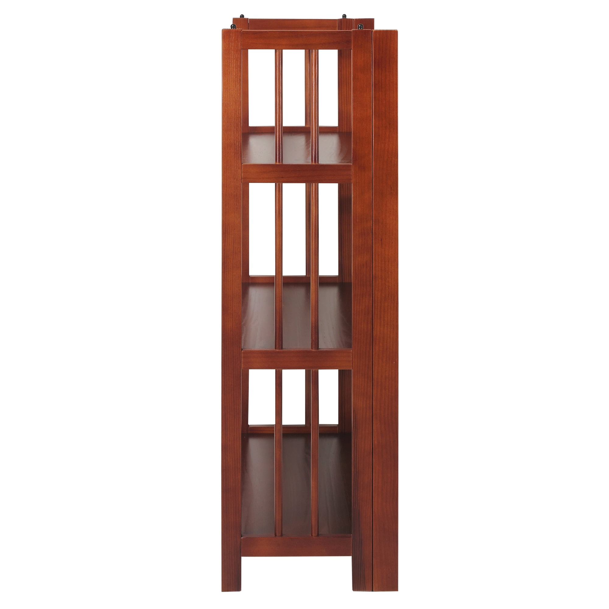 3-Shelf Folding Stackable Bookcase 27.5" Wide-Walnut - Image 18