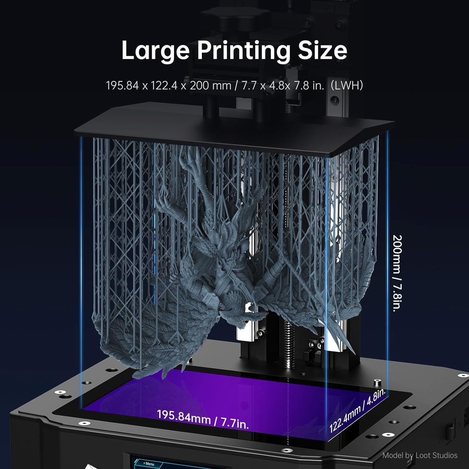 ANYCUBIC Photon Mono X 6Ks, Resin 3D Printer with 9.1'' 6K Mono Screen, LCD SLA Resin Printer with Upgraded LighTurbo Matrix, Large Print Volume 7.7'' x 4.8'' x 7.8'' - Image 3