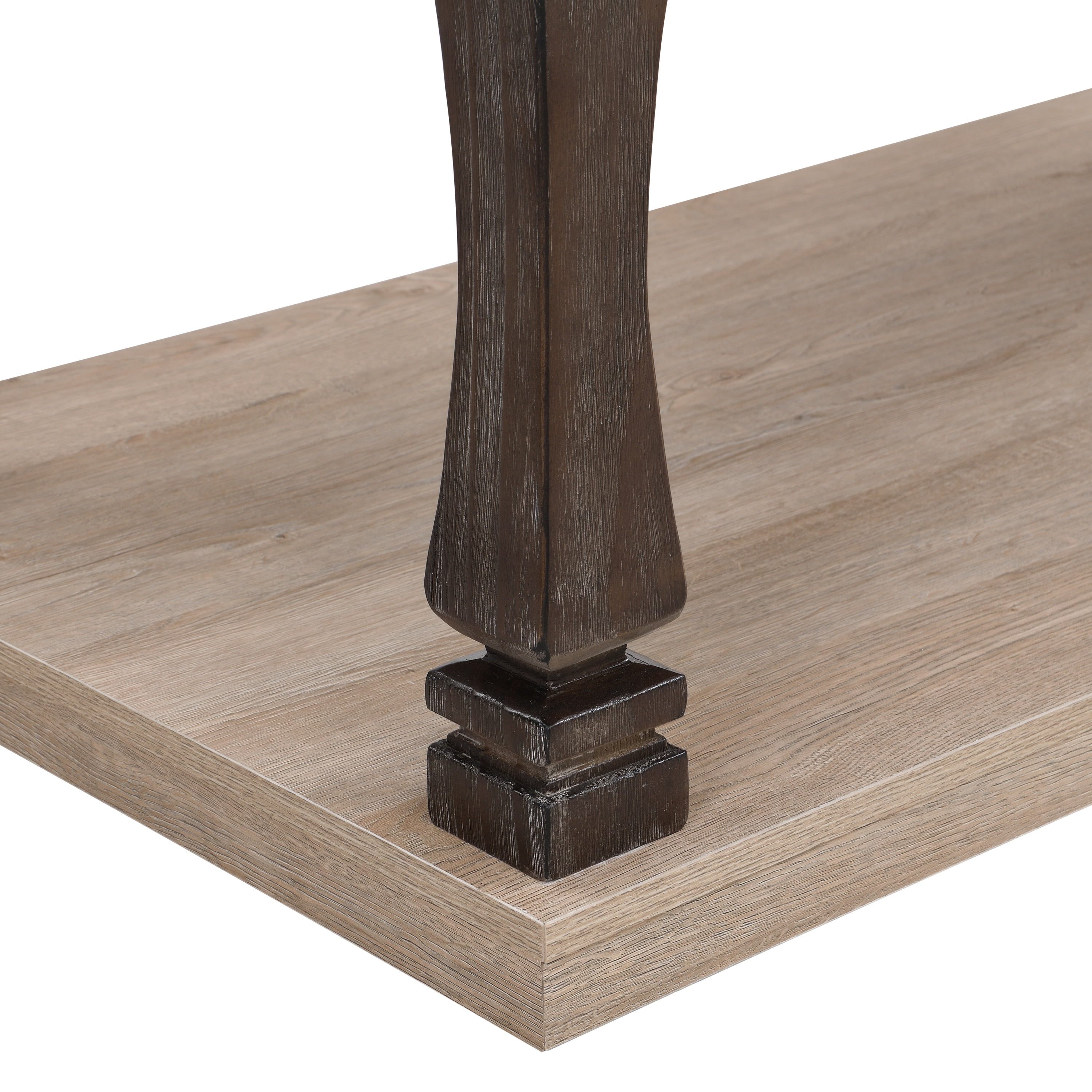 Yoneston Mid-Century Rectangle Coffee Table with 2-Tier Storage Shelf, Wooden Accent Center Table End Table for Living Room Home, Gray - Image 10