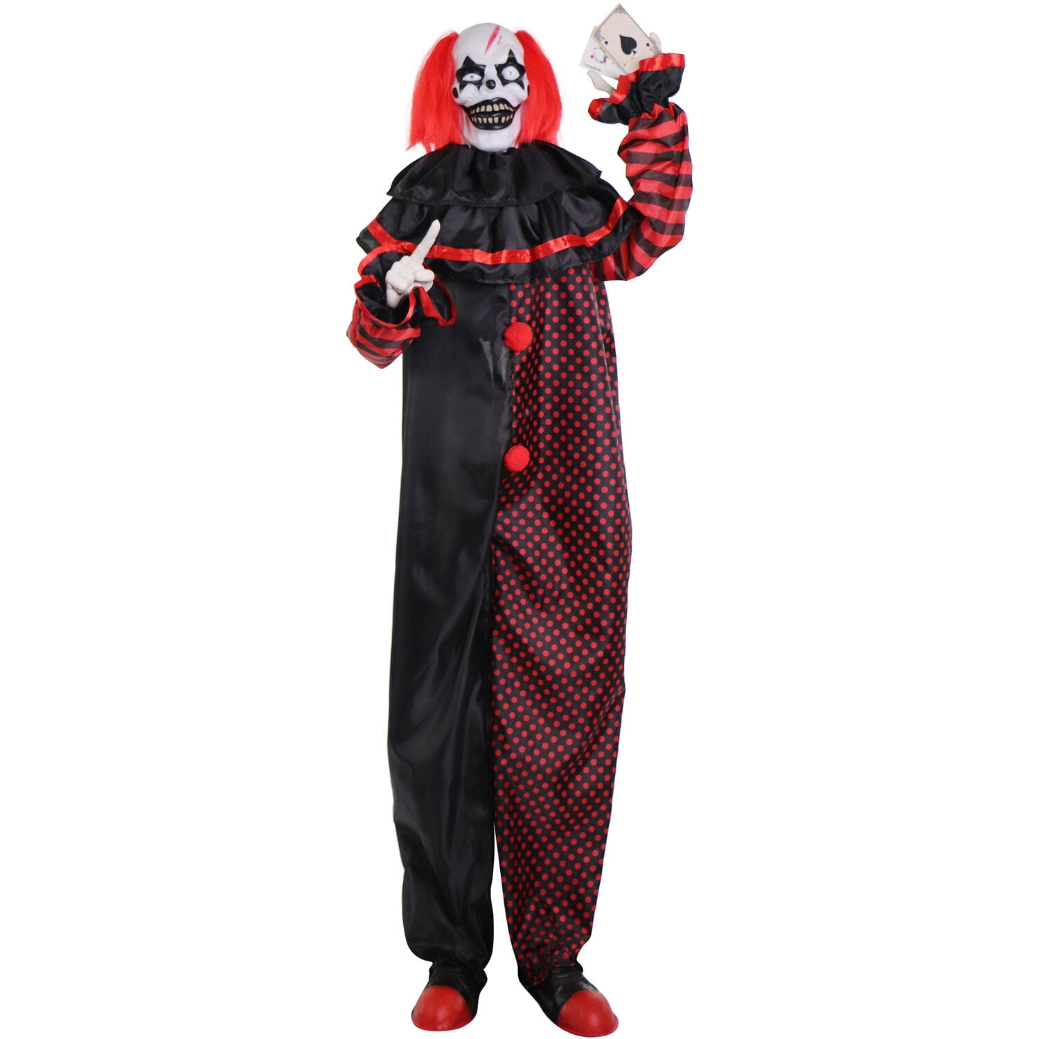 Haunted Hill Farm 6 ft Animatronic Pop-Up Two-Headed Clown with Light-Up Eyes for Scary Halloween Decoration, HHCLOWN-32FLSA - Image 17