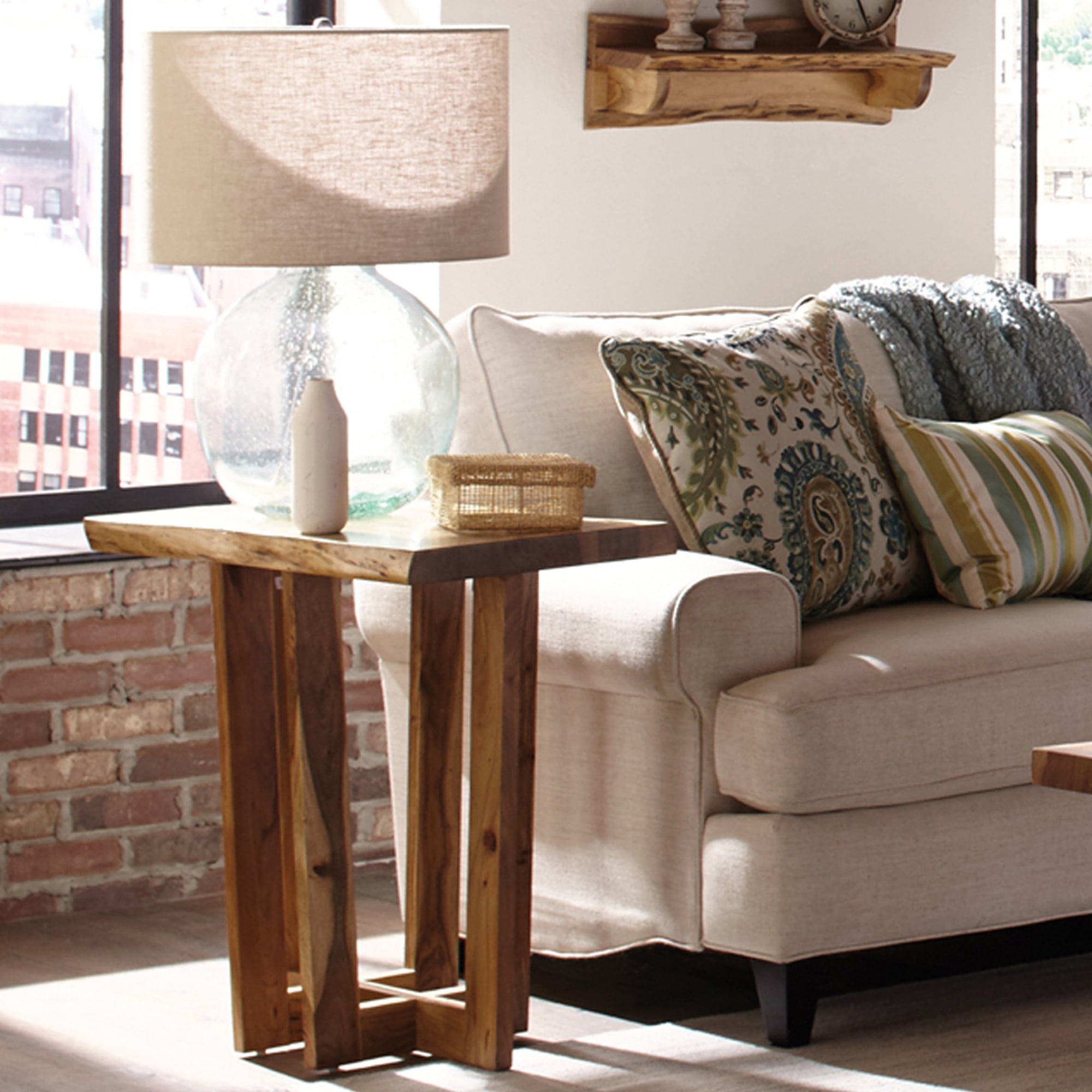 Alaterre Furniture Berkshire Natural Live Edge Wood End Table - Image 6