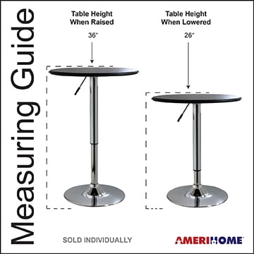 AmeriHome Adjustable Height Bar Table from 26" to 36" in - Image 4