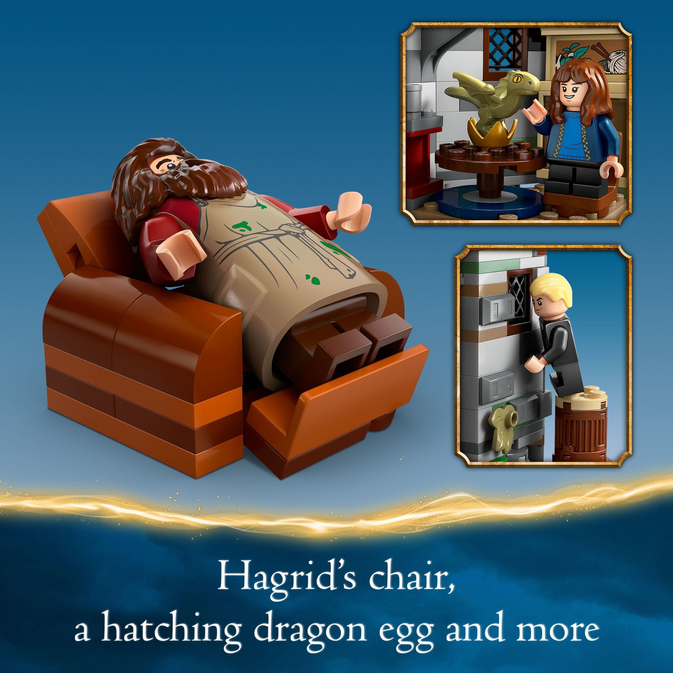 LEGO Harry Potter Hagrid's Hut: An Unexpected Visit - Harry Potter Toy for Boys & Girls Ages 8+ - Kids Building Toys W/ Buildable House, 7 Minifigures & Dragon - 76428 - Image 4