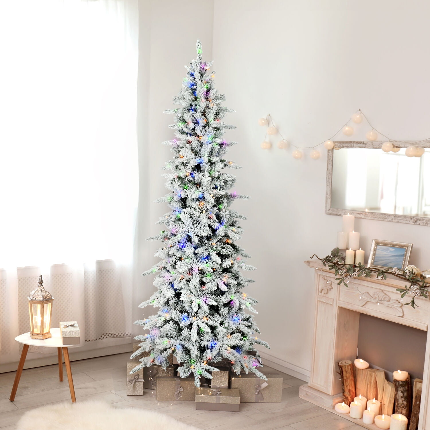 Fraser Hill Farm Prelit LED Multicolor 9-ft Mountain Pine Artificial Slim Christmas Tree - Image 7