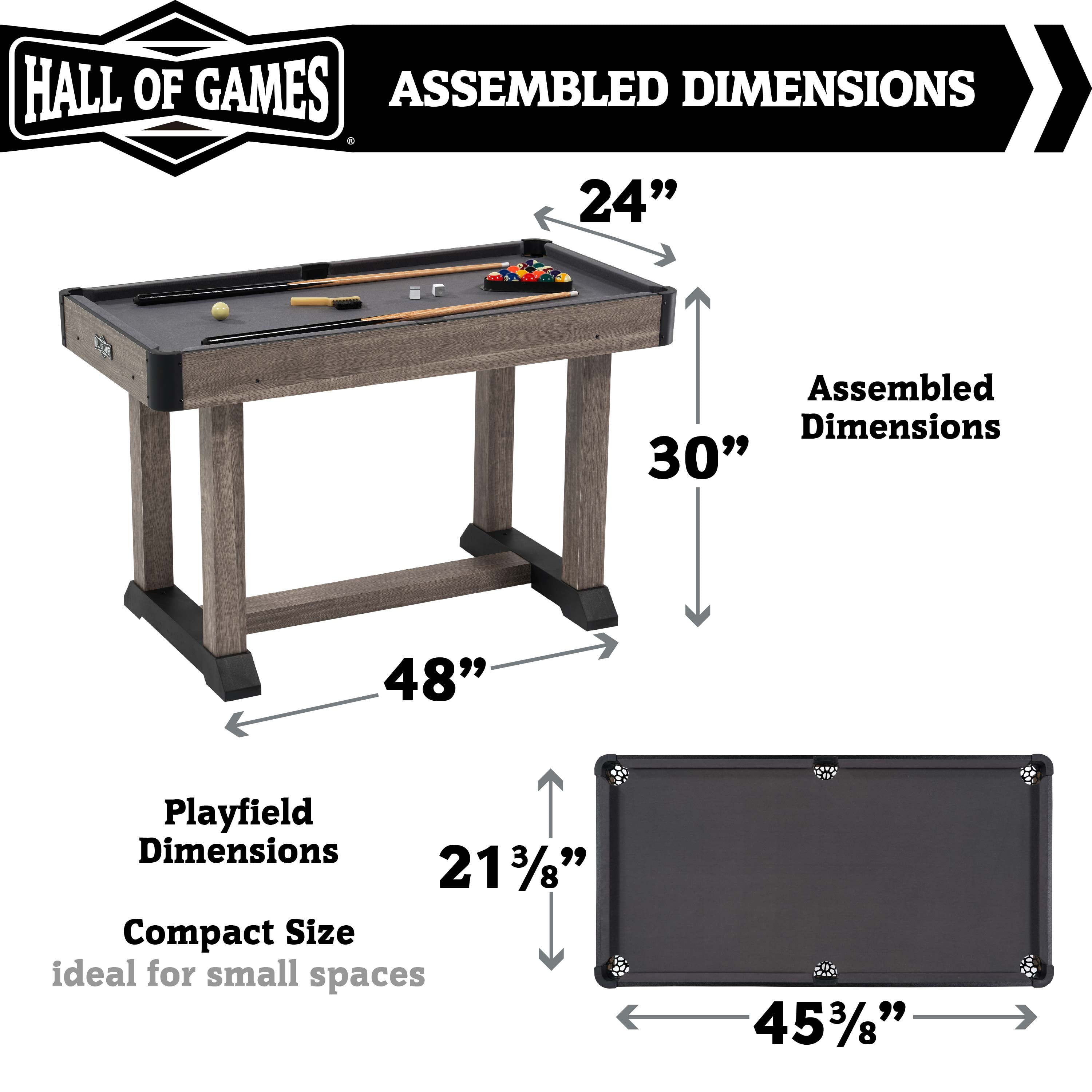 48" Charleston Pool Table, Drop Pocket with Accessories by Hall of Games - Image 4