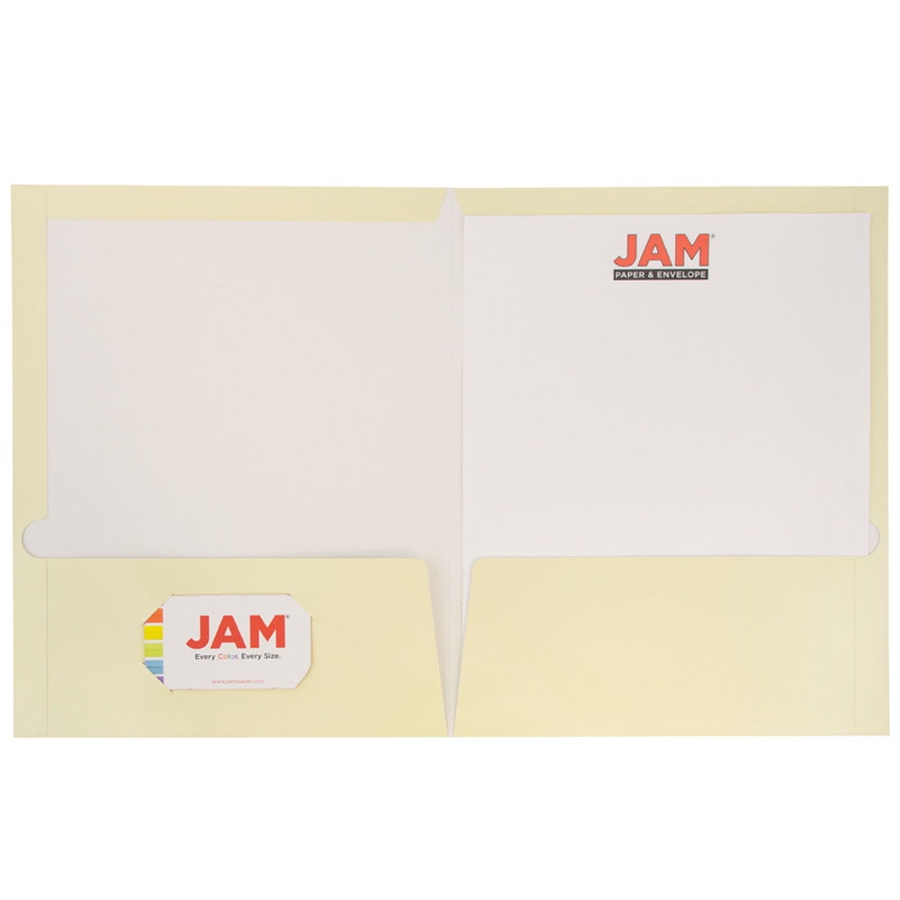 JAM Paper Glossy Two Pocket Folders, Ivory, 50/Pack - Image 3