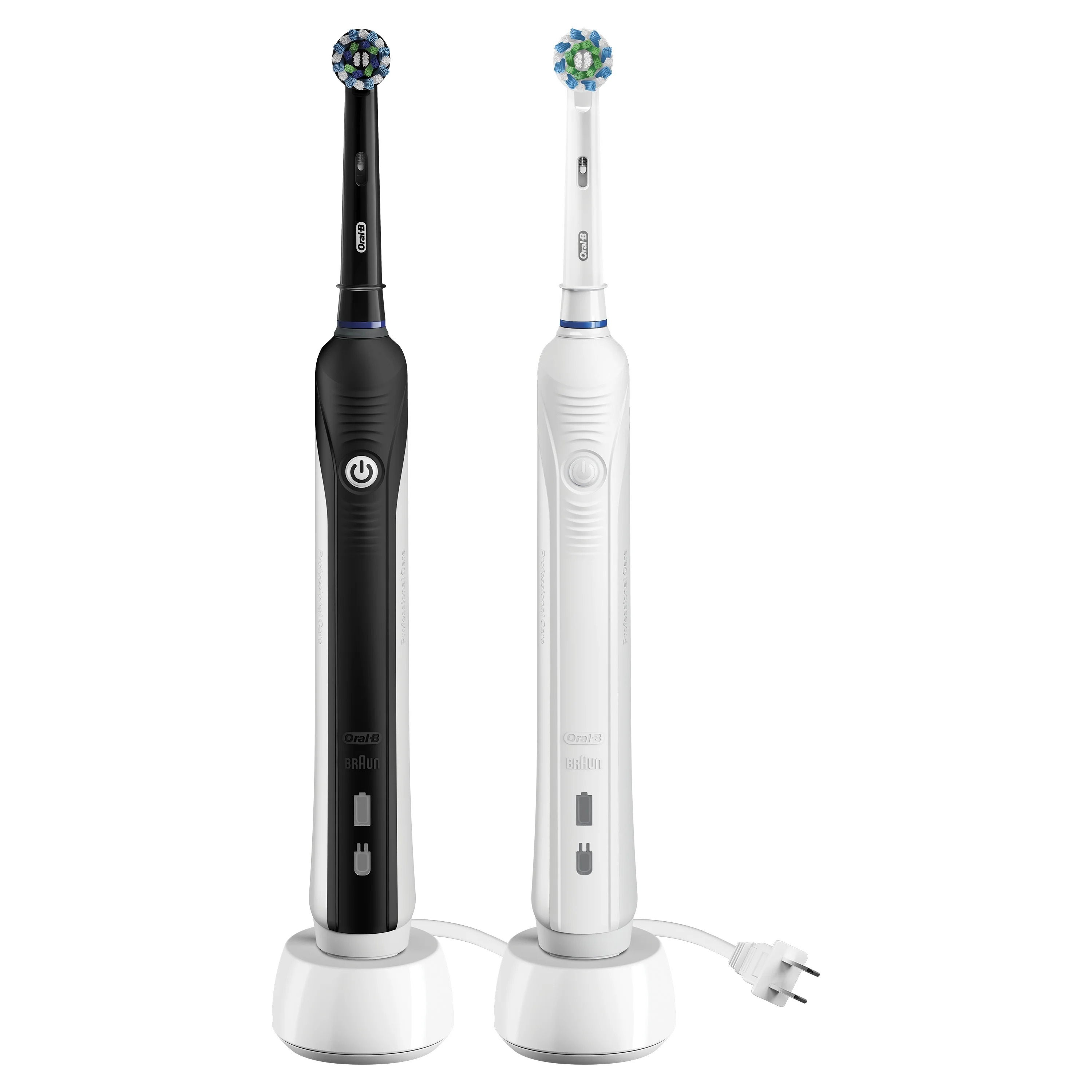 Oral-B Pro 1000 CrossAction Rechargeable Electric Toothbrush Pack, Black and White, 2 Count - Image 6
