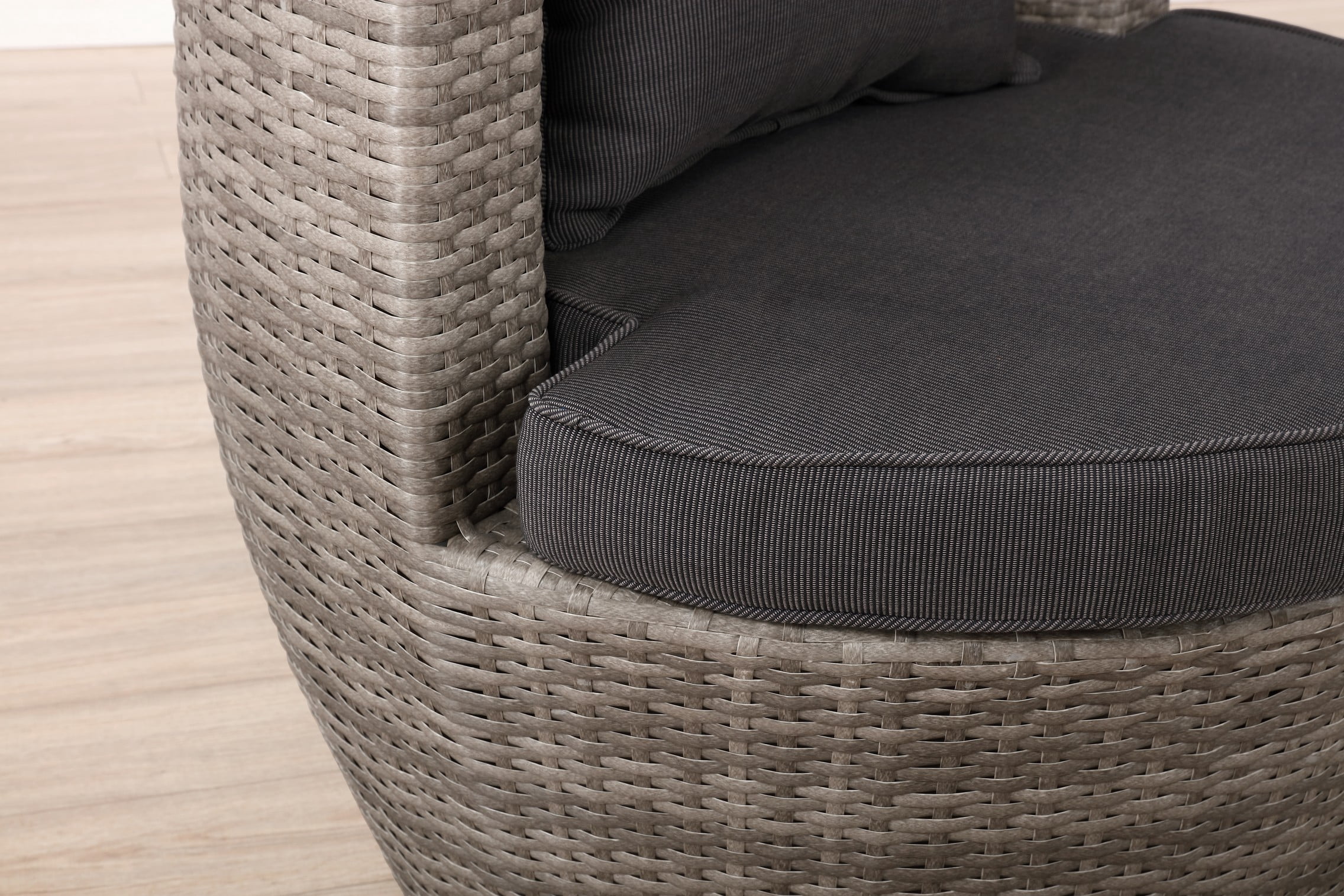 Alaterre 2-Person Wicker Patio Set – 3-Piece Outdoor Furniture with Chairs & Glass Top Table, Gray - Image 9