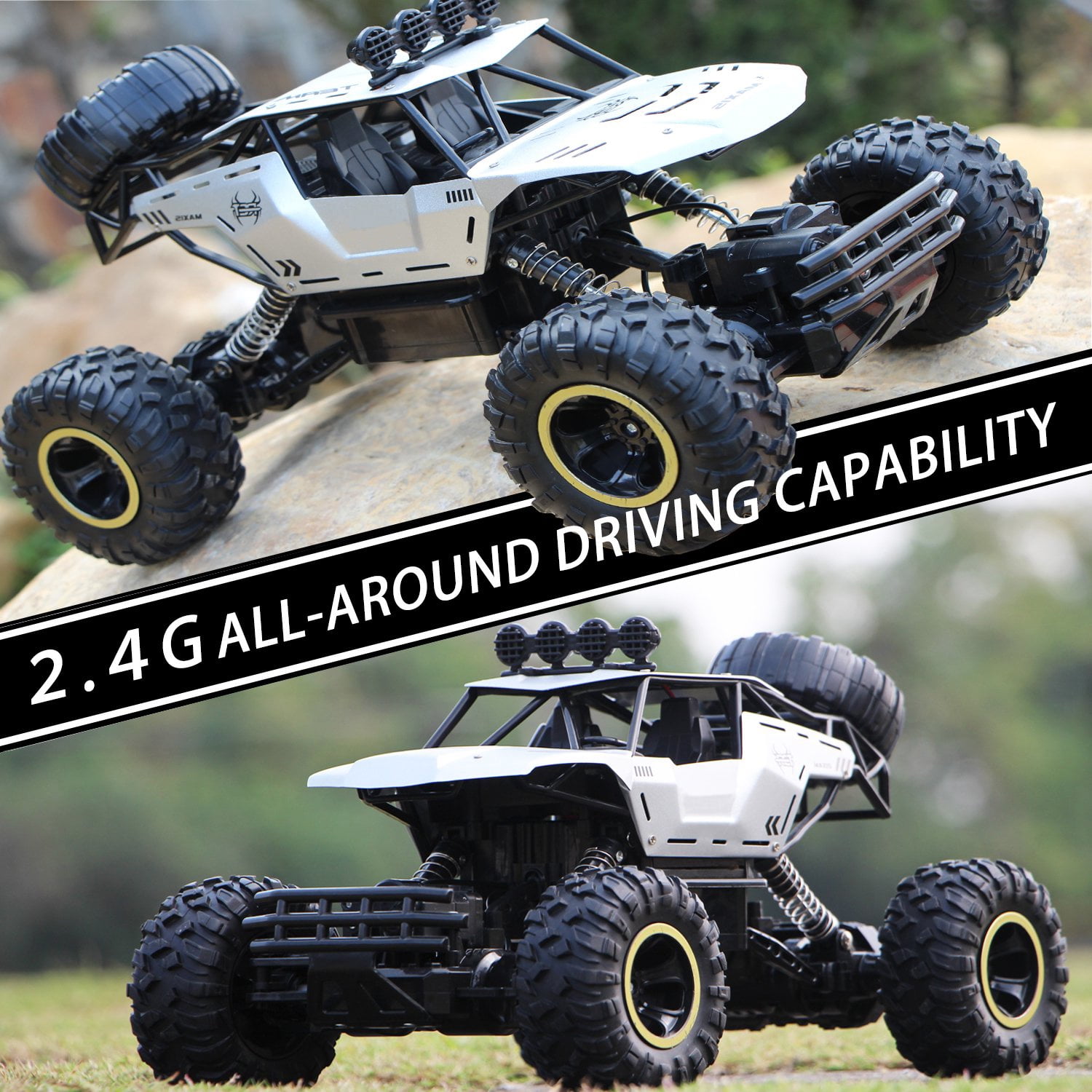 4DRC 1:12 Rc Car,off Road Truck Remote Control Car Metal Shell 2.4G 4WD,with 2 Batteries ,Cars for Boys& Gift for Kids,Silver - Image 11