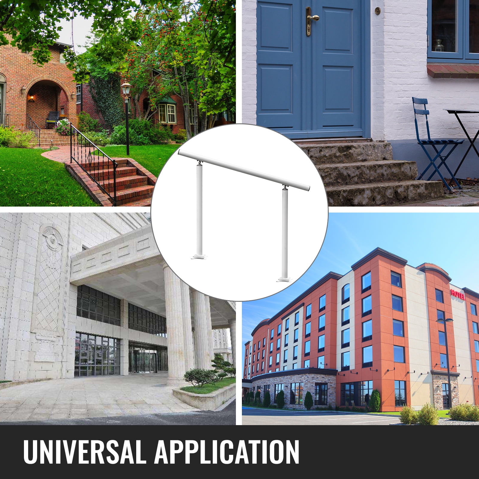 VEVOR 3 FT Handrail Adjustable from 0 to 60 Degrees, 34 inch Outdoor Handrail, Outdoor Stair Railing Handrail for White Aluminum Stair Railing for Garden, Office Area - Image 9