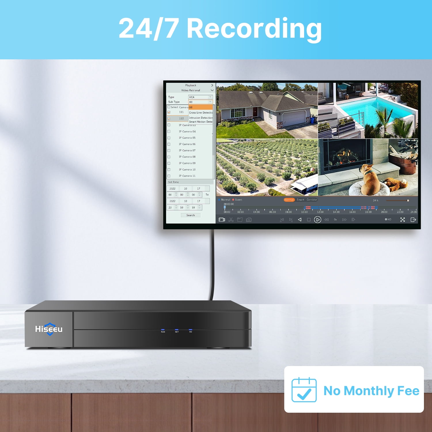 Hiseeu Poe Security Camera System, 5MP CCTV Camera Security System 4pcs IP Home Security Cameras Outdoor, 2-Way Audio, w/3TB HDD for 24-7 Recording Home Kits - Image 7