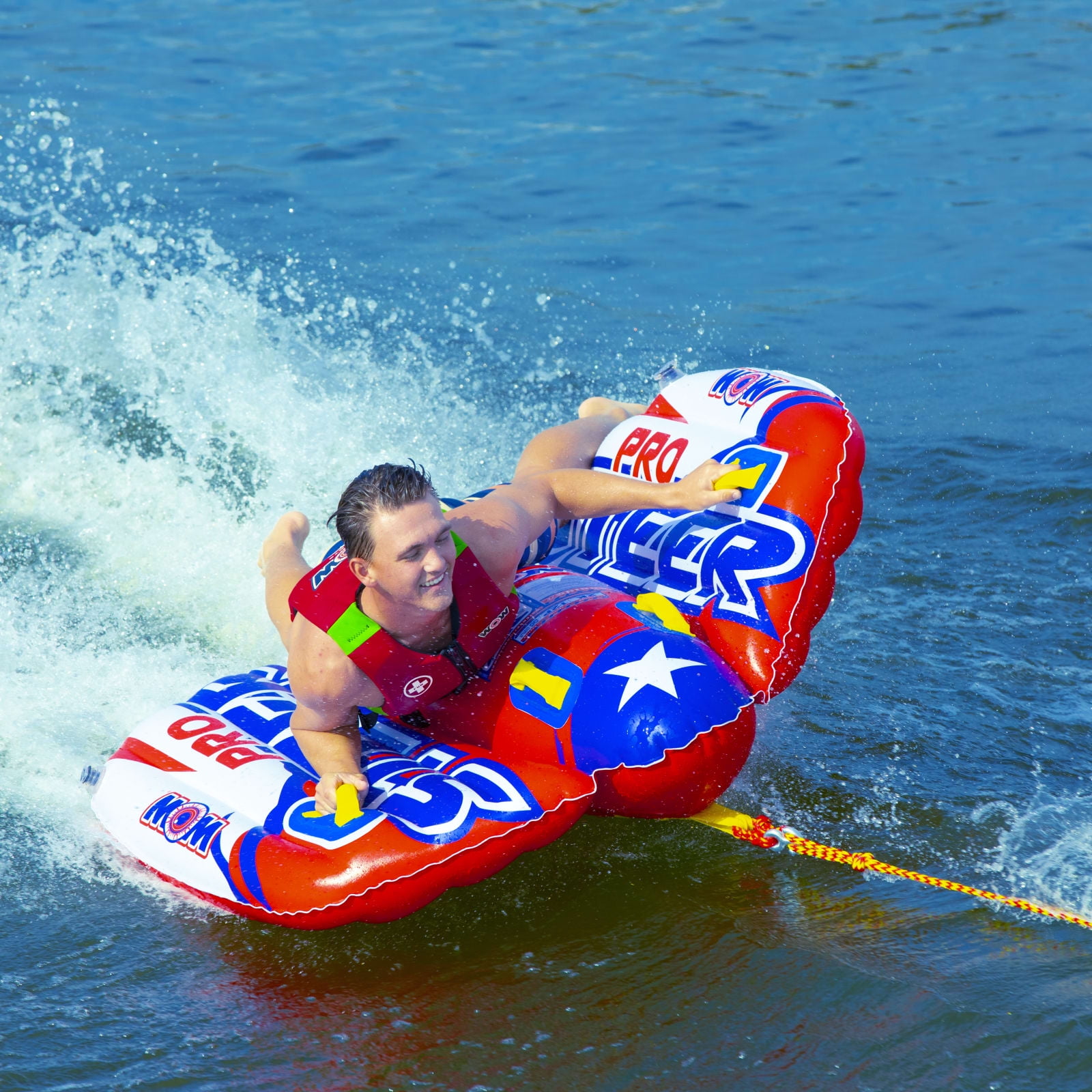 WOW Sports Pro Steer 1-Person Waterski Towable Tube for Boating - Image 4