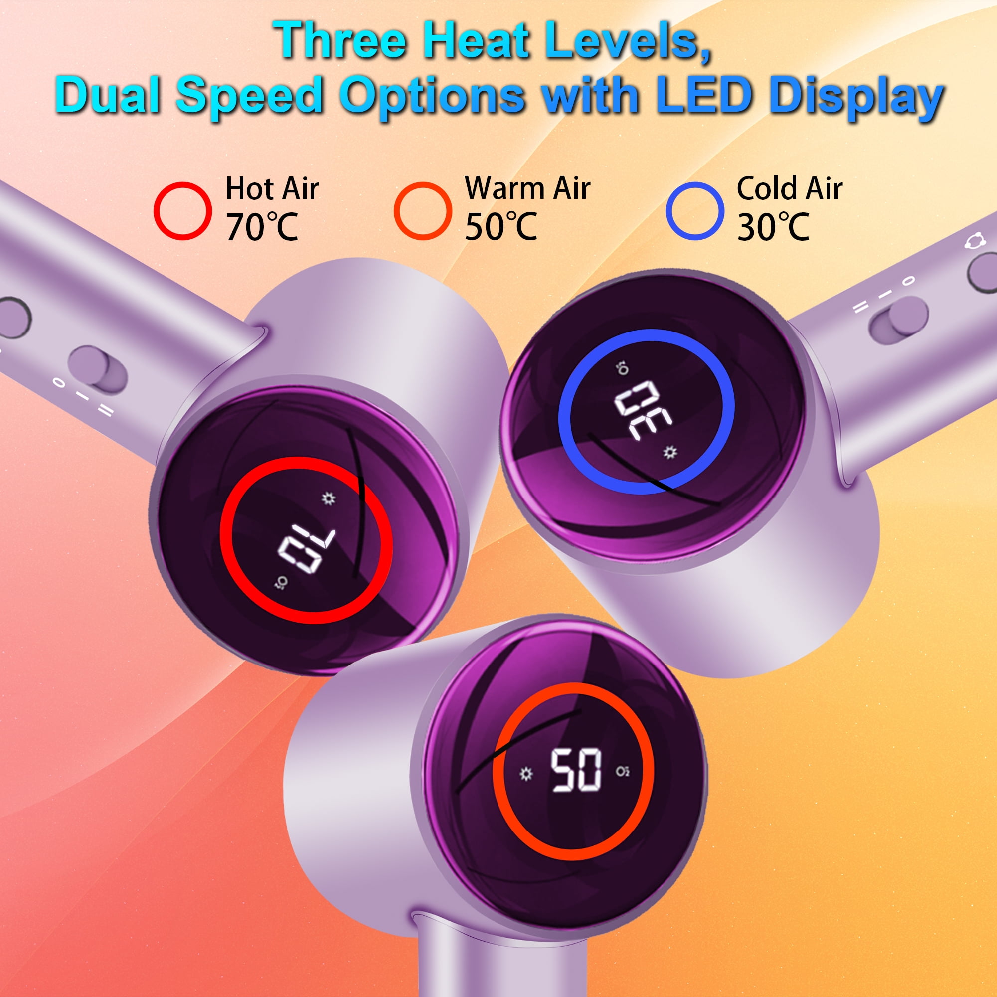 Pentantan Ionic Hair Dryer, 110,000 RPM High-Speed Blow Dryer with 3 Heating, 2 Speed, Lightweight for Home, Travel, Salon, Gift - Image 6