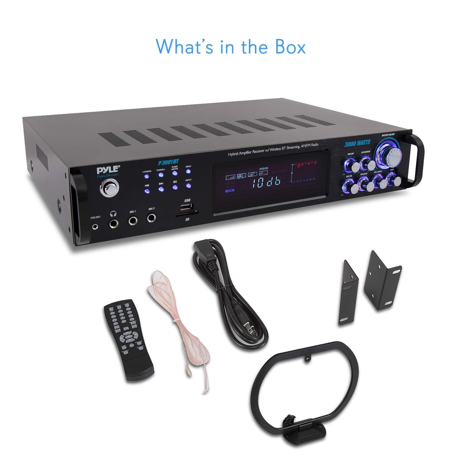 Pyle 3,000 Watt Multi Channel Bluetooth Home Theater Hybrid Amplifier Receiver - Image 9