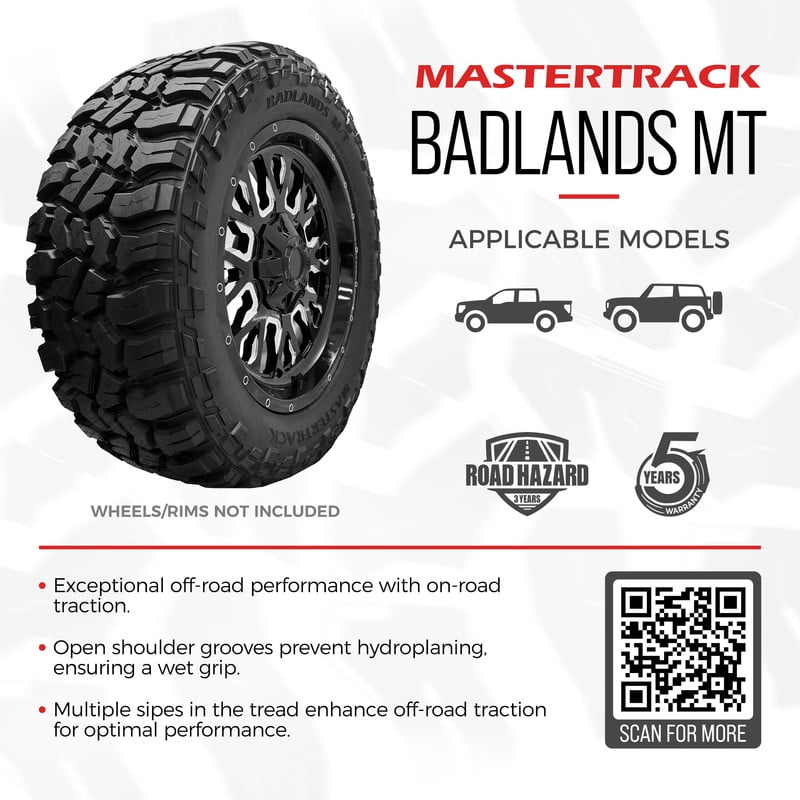 Mastertrack BADLANDS MT Mud Terrain LT275/65R20 275/65R20 10 Ply 126/123Q E SUV Light Truck Tires - Image 3