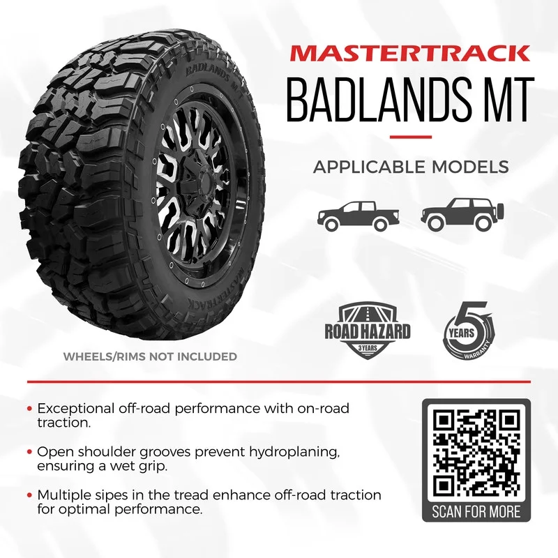 Mastertrack BADLANDS MT Mud Terrain LT285/75R16 285/75R16 10 Ply 126/123Q E SUV Light Truck Tires - Image 3