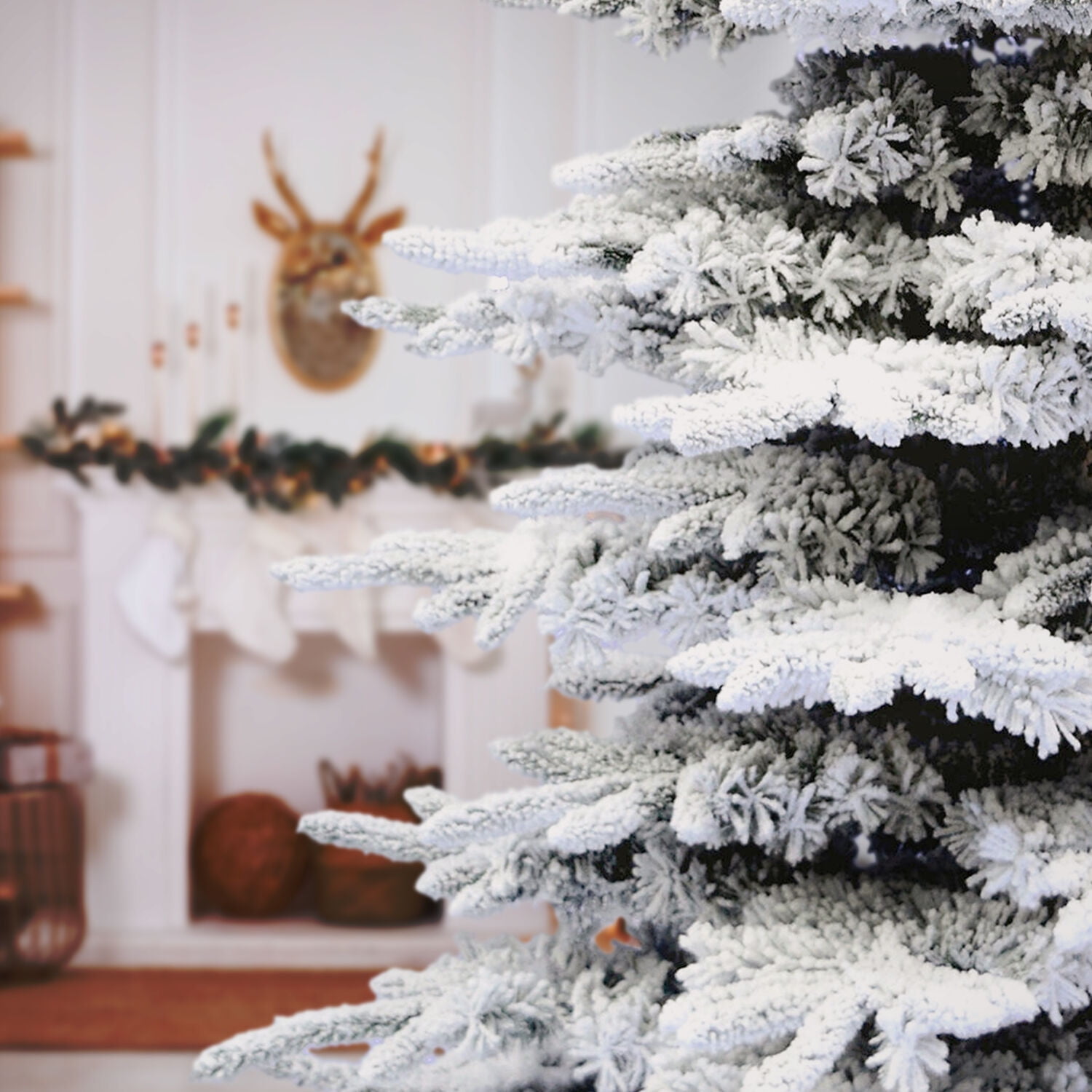 Fraser Hill Farm 10-ft. Flocked Pine Valley Christmas Tree, FFPV010-0SN - Image 5