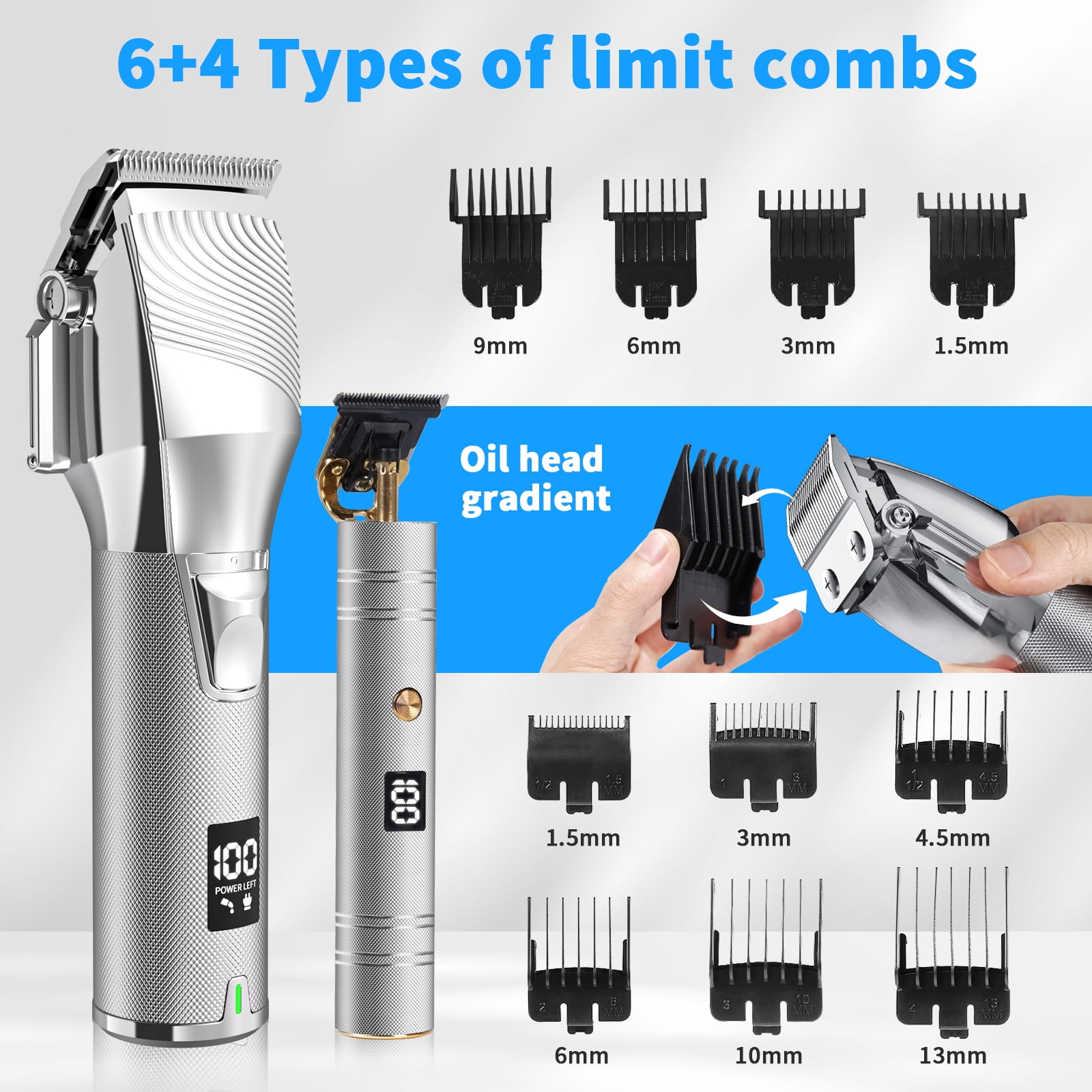 NEXPURE Hair Clippers,Cordless Beard Trimmer for Men,LCD Display Hair Clippers and Trimmer Sets,Haircut Beauty Kit for Men - Image 3