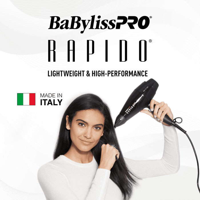 BaBylissPRO Rapido Professional Hair Dryer, Black, Made in Italy - Image 7