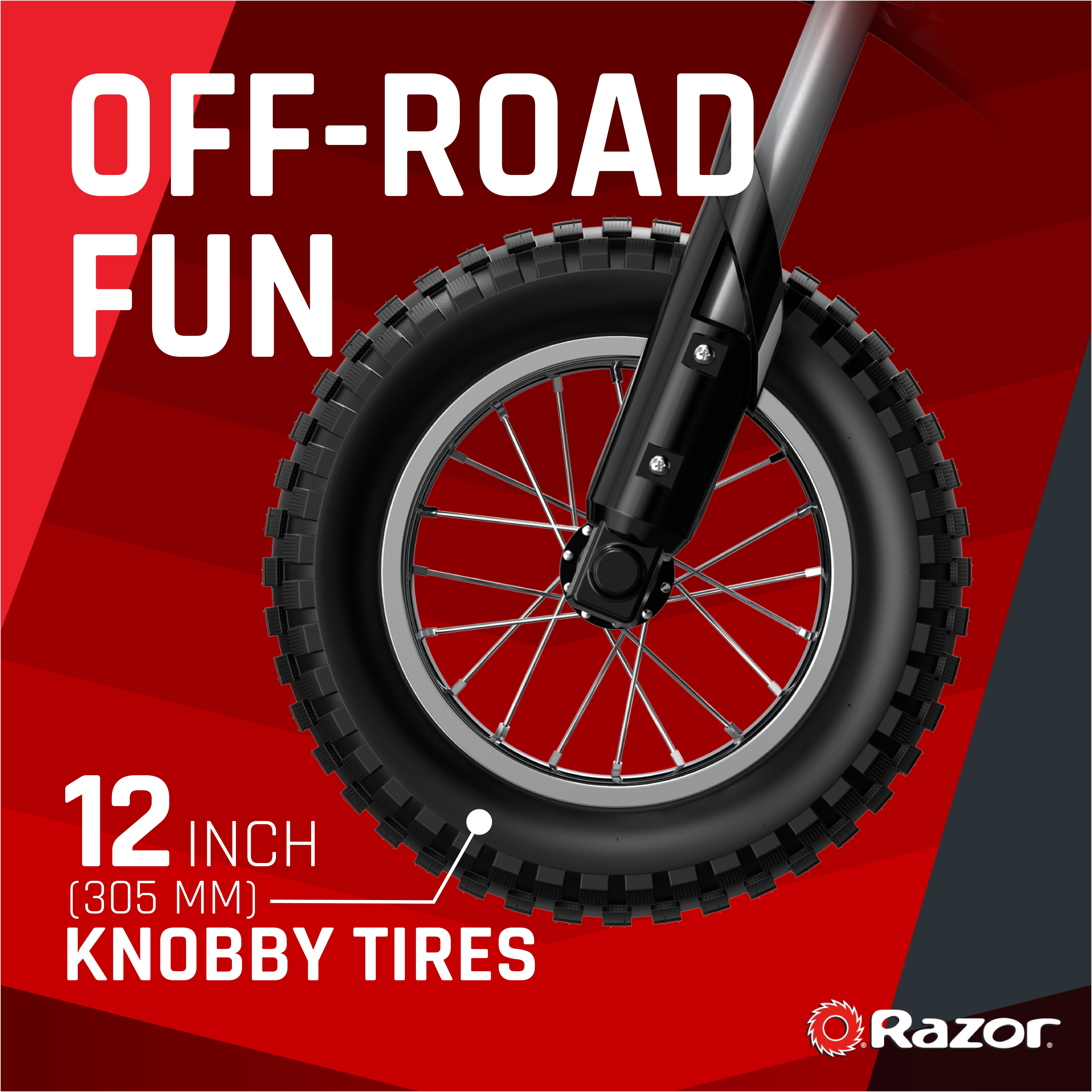 Razor Dirt Rocket MX350 - Black with Decals, up to 14 mph, 24V Electric Dirt Bike for Child 8+ - Image 4