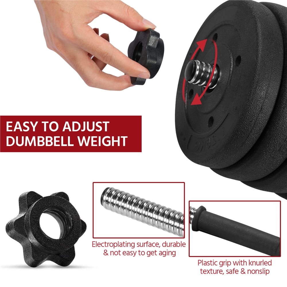 Alden Design 66 LB Dumbbell Set Training Lifting Dumbbells Weight Set,Black - Image 8